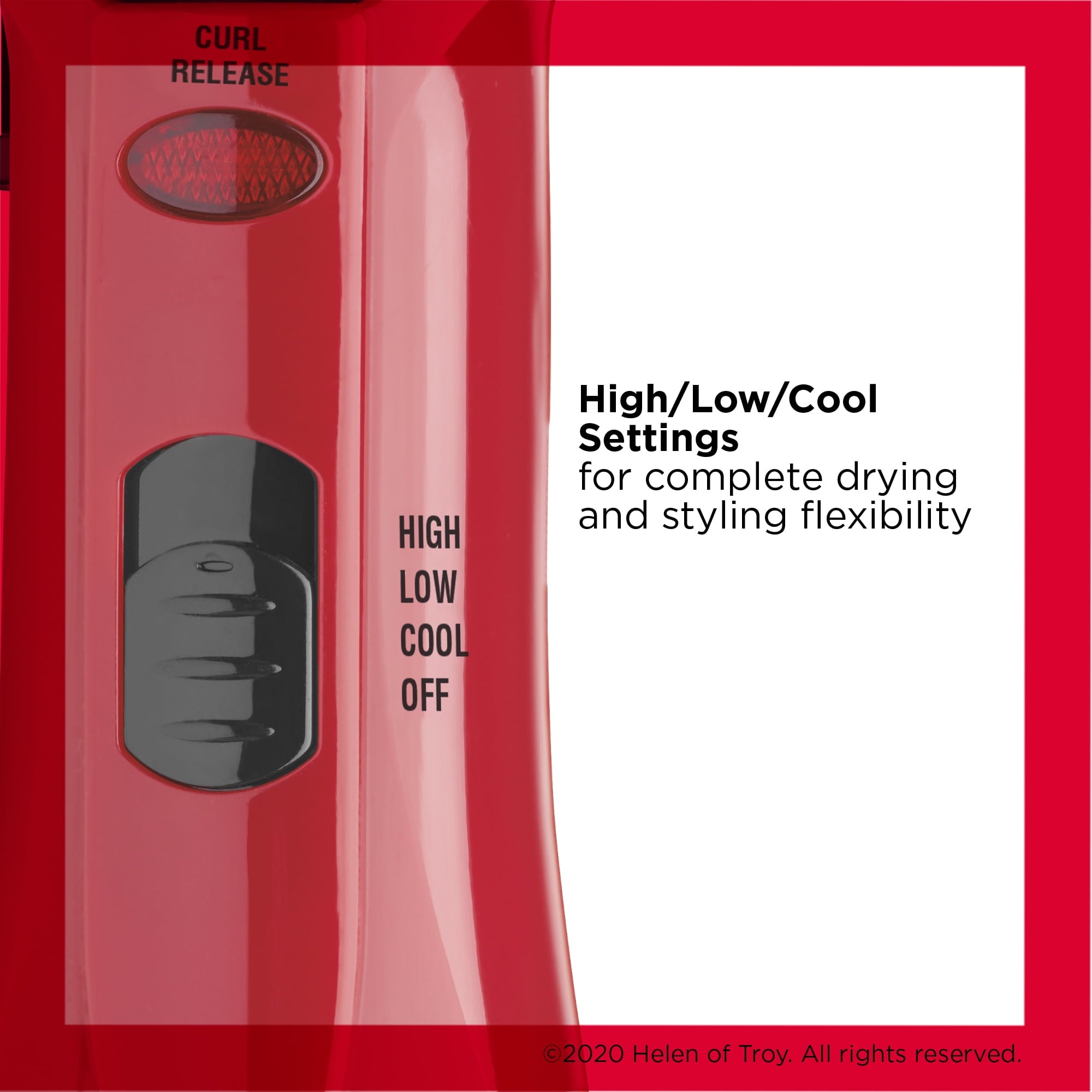 Revlon 1200W Ionic Ceramic 1" & 1-1/2" Hot Air Styling Kit, Red