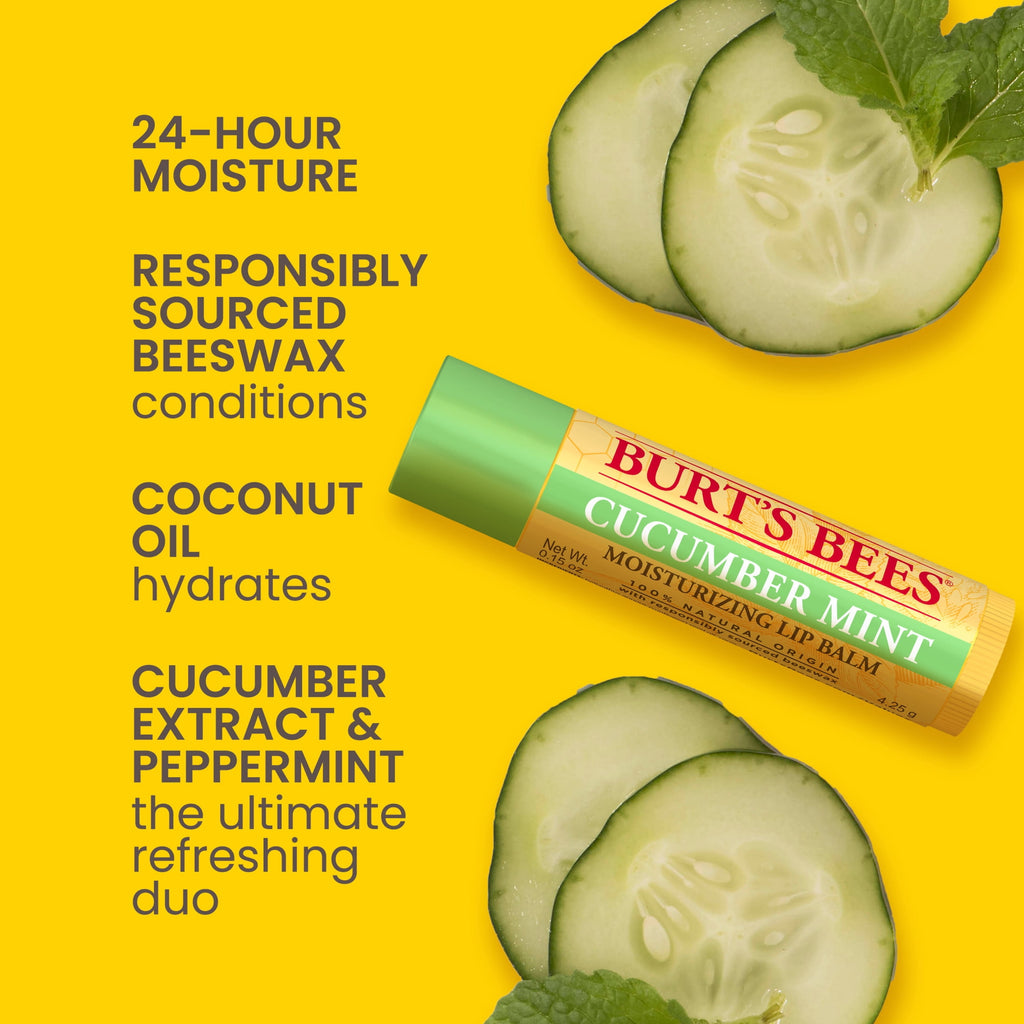 Burt's Bees Lip Balm Pack, Freshly Picked 4 Pack, 0.15 Ounce Tubes