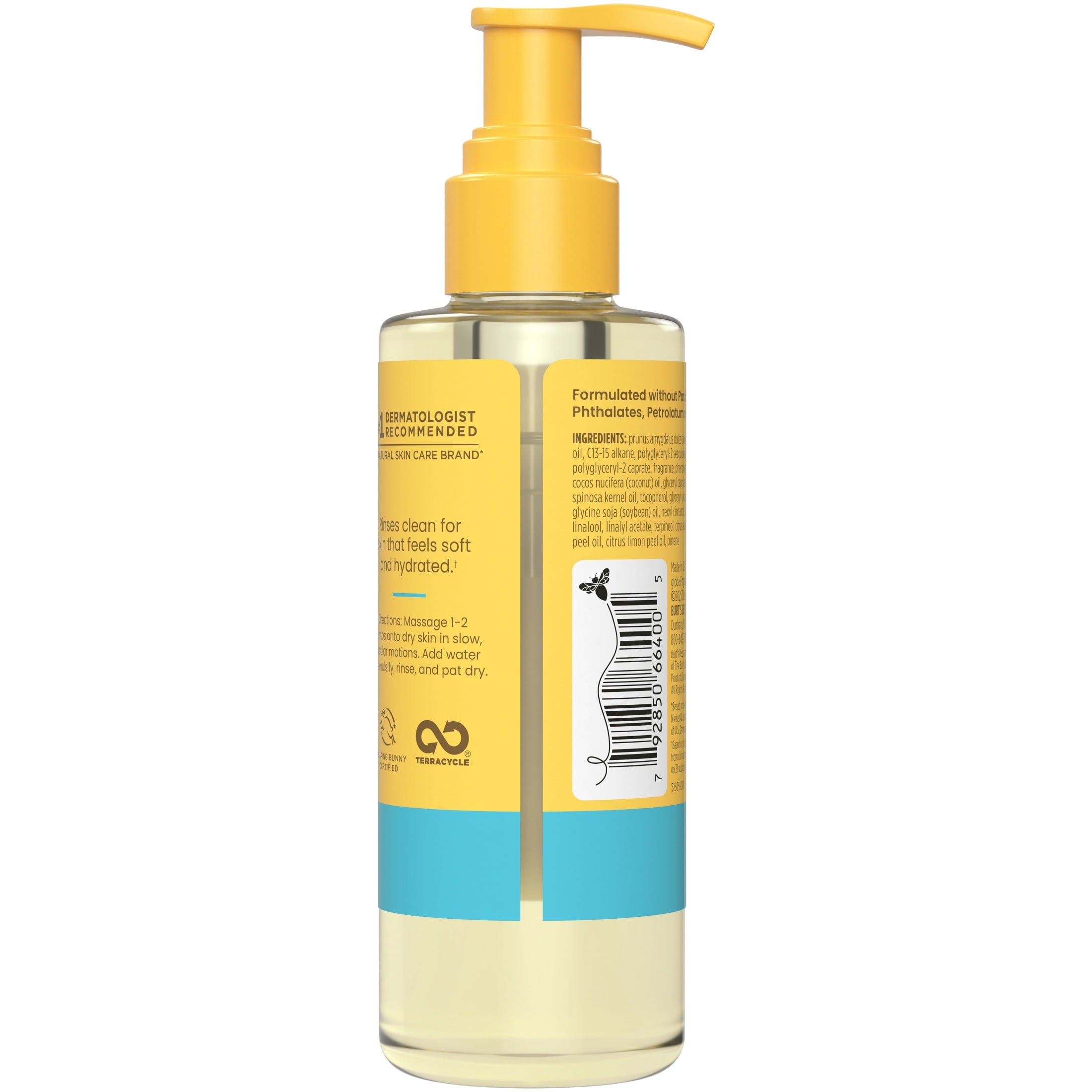 Burt's Bees Makeup Removing Cleansing Face Oil, with Aloe, Argan and Coconut Oil, 5 fl oz