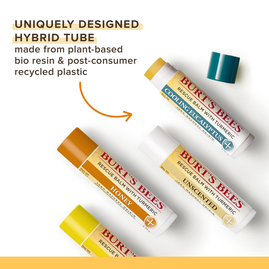 Burt's Bees Rescue Balm Lip Balm Pack, 4-Pack, 0.15 oz.