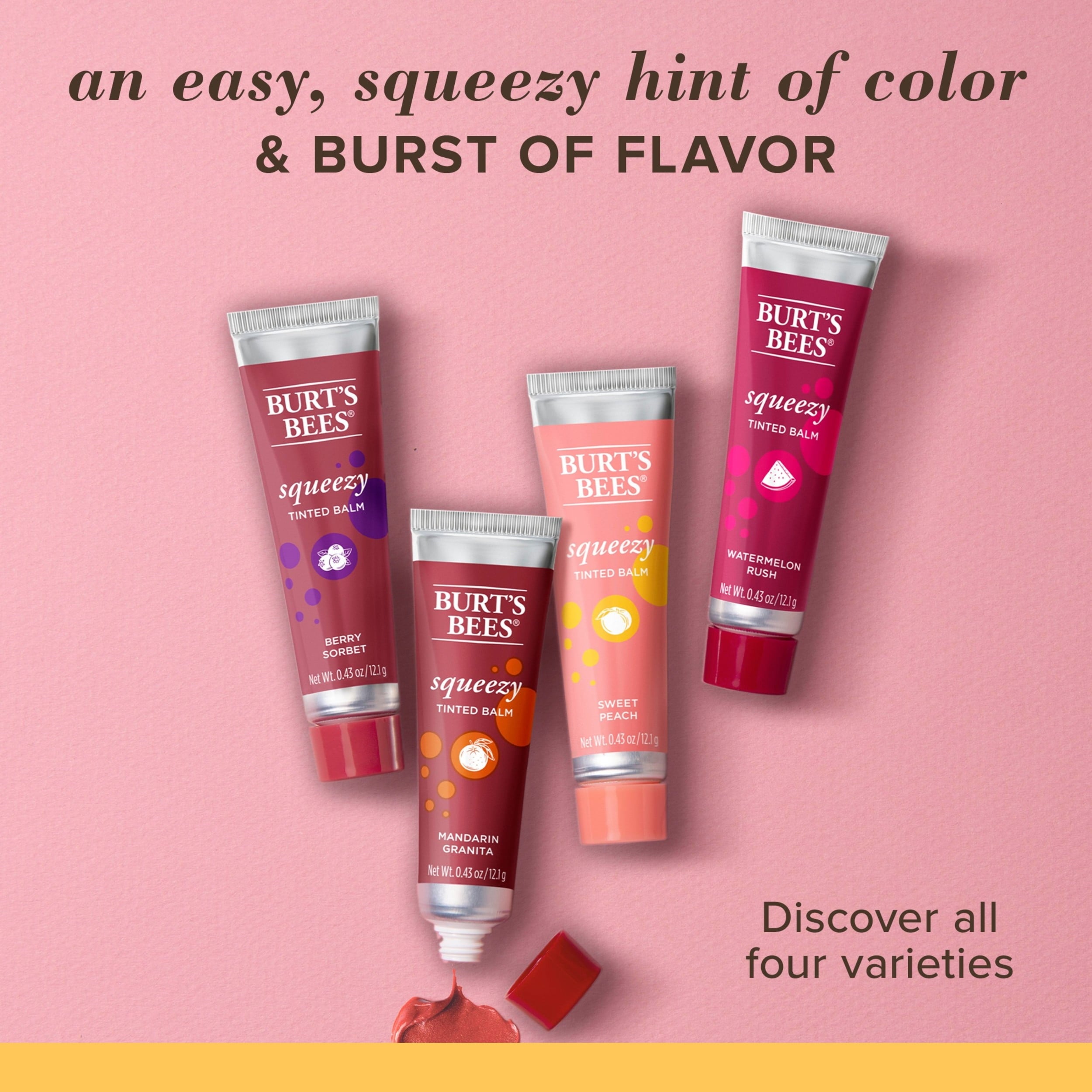 Burt's Bees Tinted Squeeze Wax Berry Sorbet Peggable 36/0.43oz