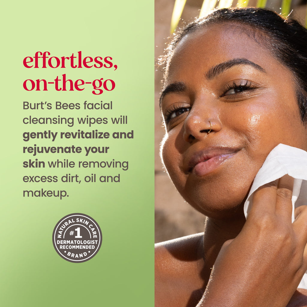 Burt's Bees Fragrance Free 3-in-1 Makeup Removing and Cleansing Wipes, 30 Count