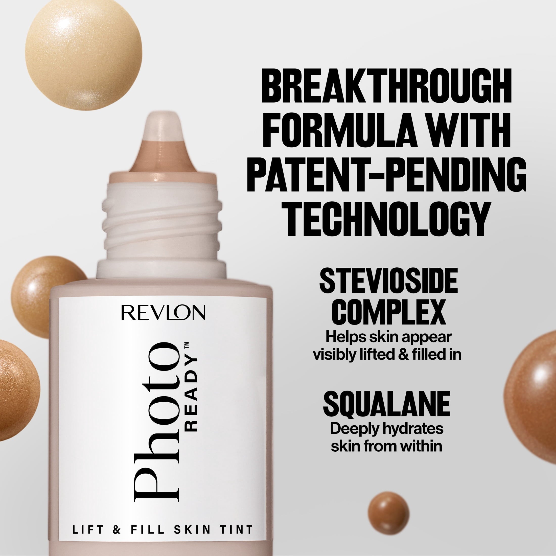 Revlon PhotoReady Lift + Fill Skin Tint, Multi-Use Glow Face Makeup, 100, 1 fl oz