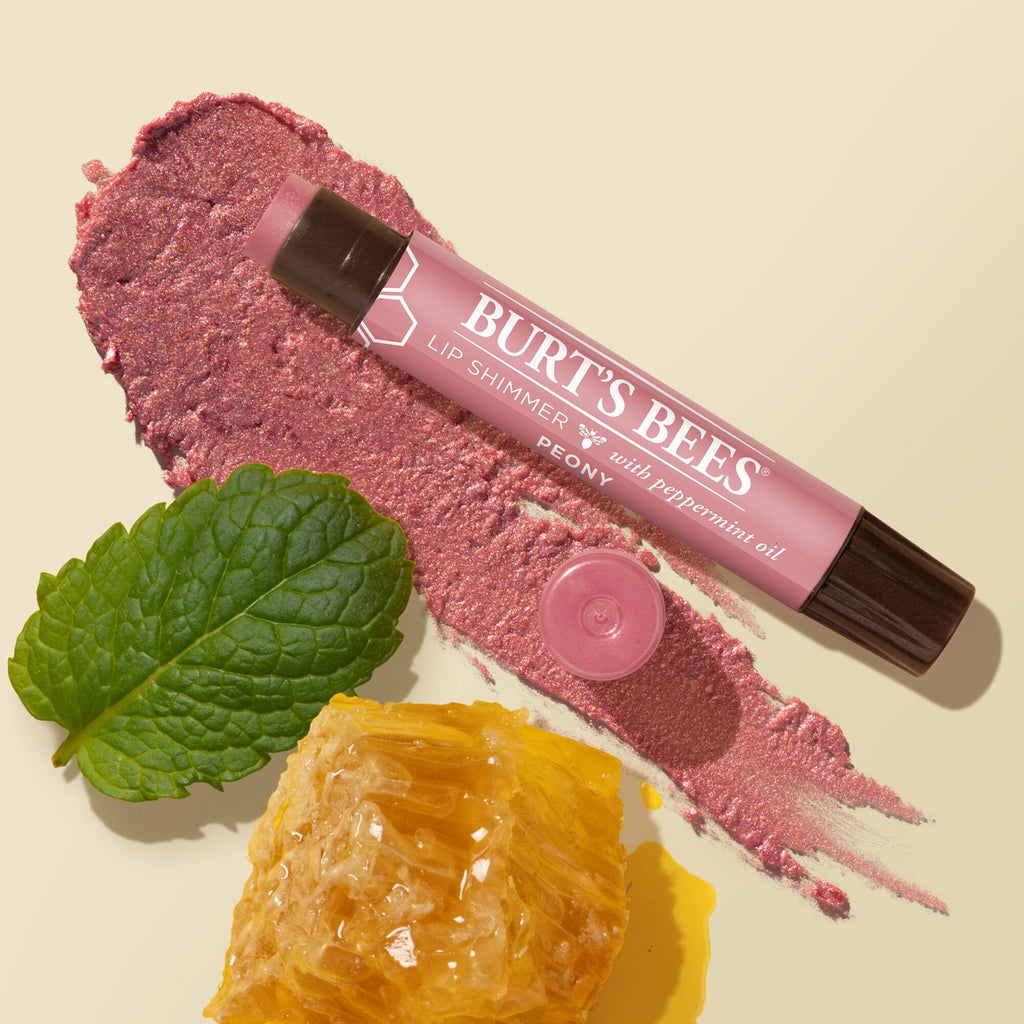Burt's Bees Peony Lip Shimmer, 1-Pack, 0.09 oz.