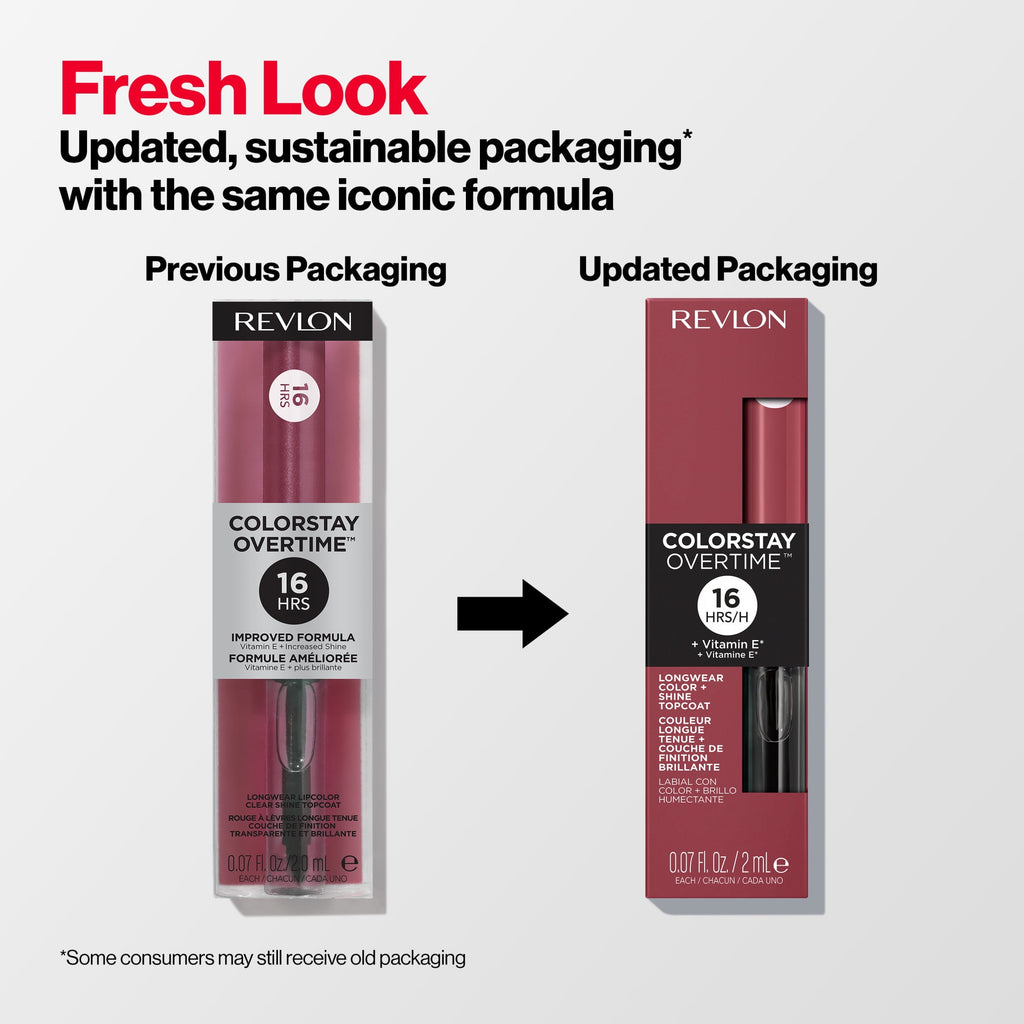 Revlon ColorStay Overtime Longwearing Gloss Lipstick with Vitamin E, 320 Faithful Fawn, 0.07 fl oz