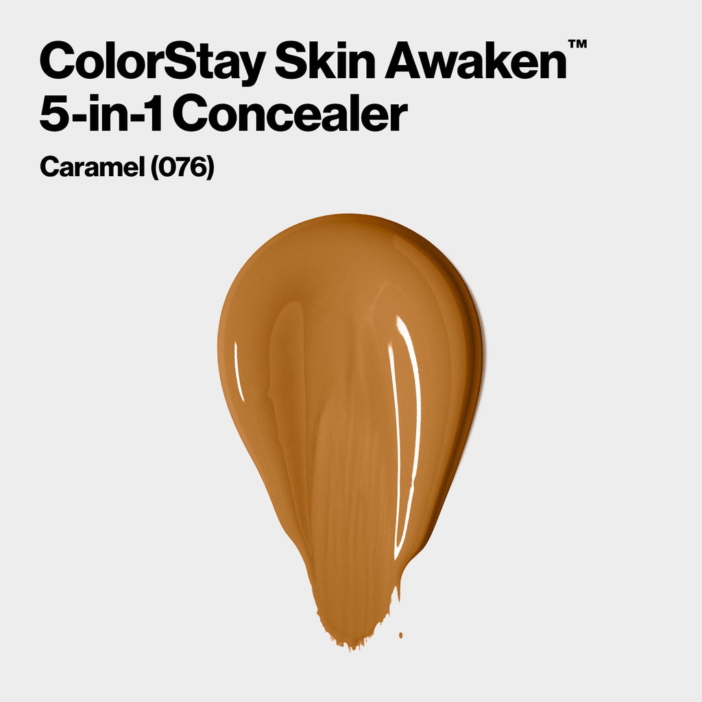 Revlon ColorStay Skin Awaken Cream Concealer Makeup, Longwear, 076 Caramel, 0.27 fl oz