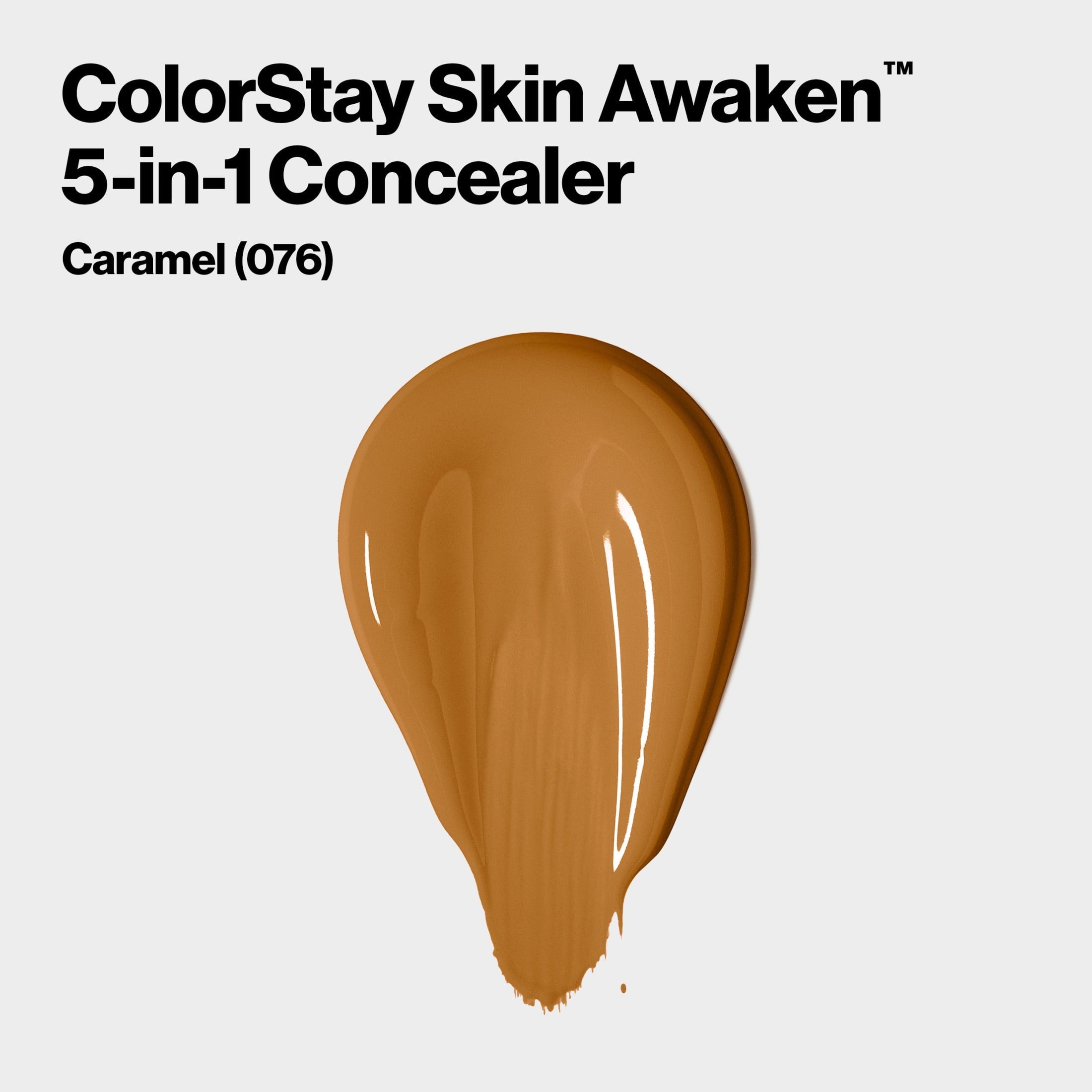 Revlon ColorStay Skin Awaken Cream Concealer Makeup, Longwear, 076 Caramel, 0.27 fl oz