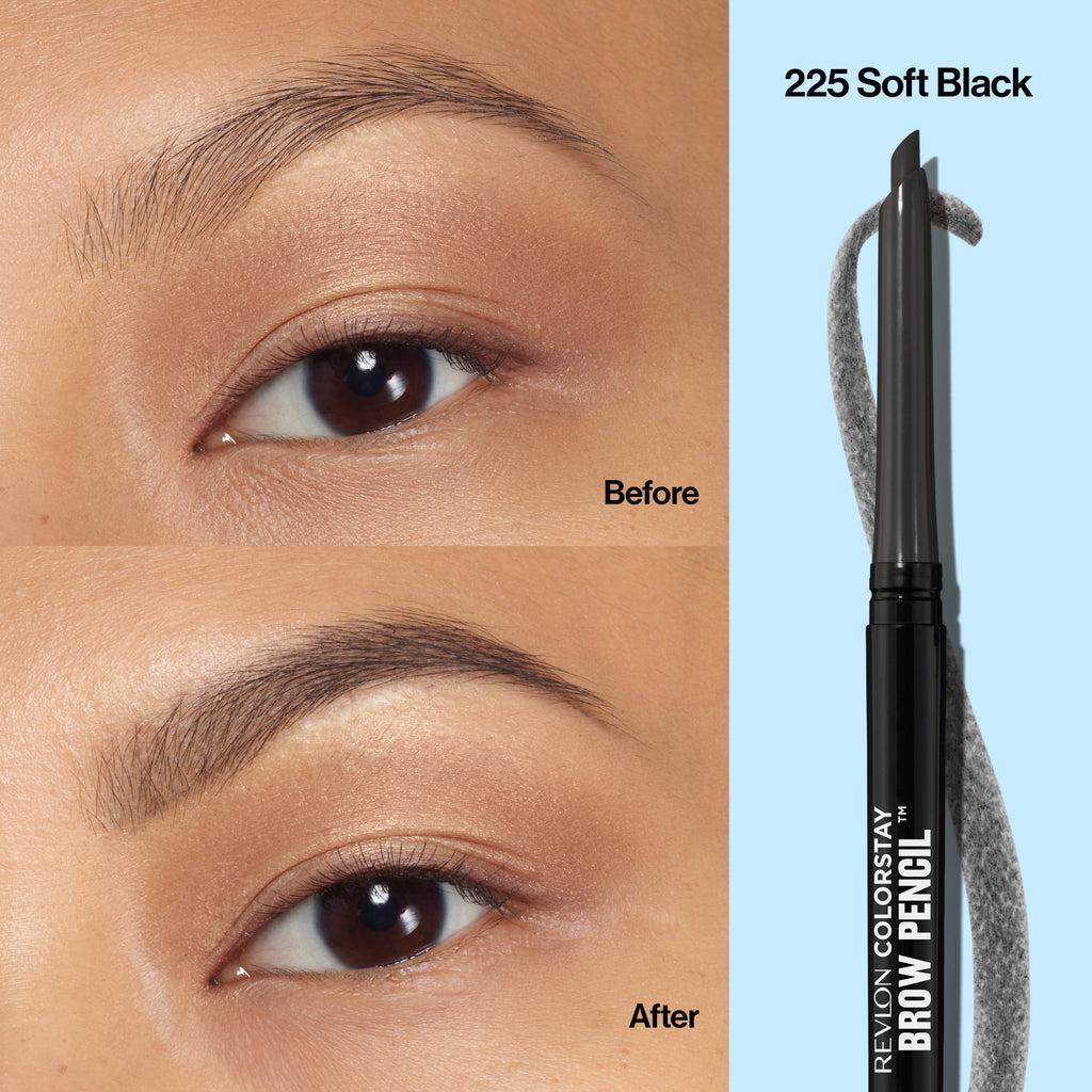 (4 pack) Revlon ColorStay Waterproof Eyebrow Pencil, Mechanical & Long Lasting, 225 Soft Black, 0.021 oz