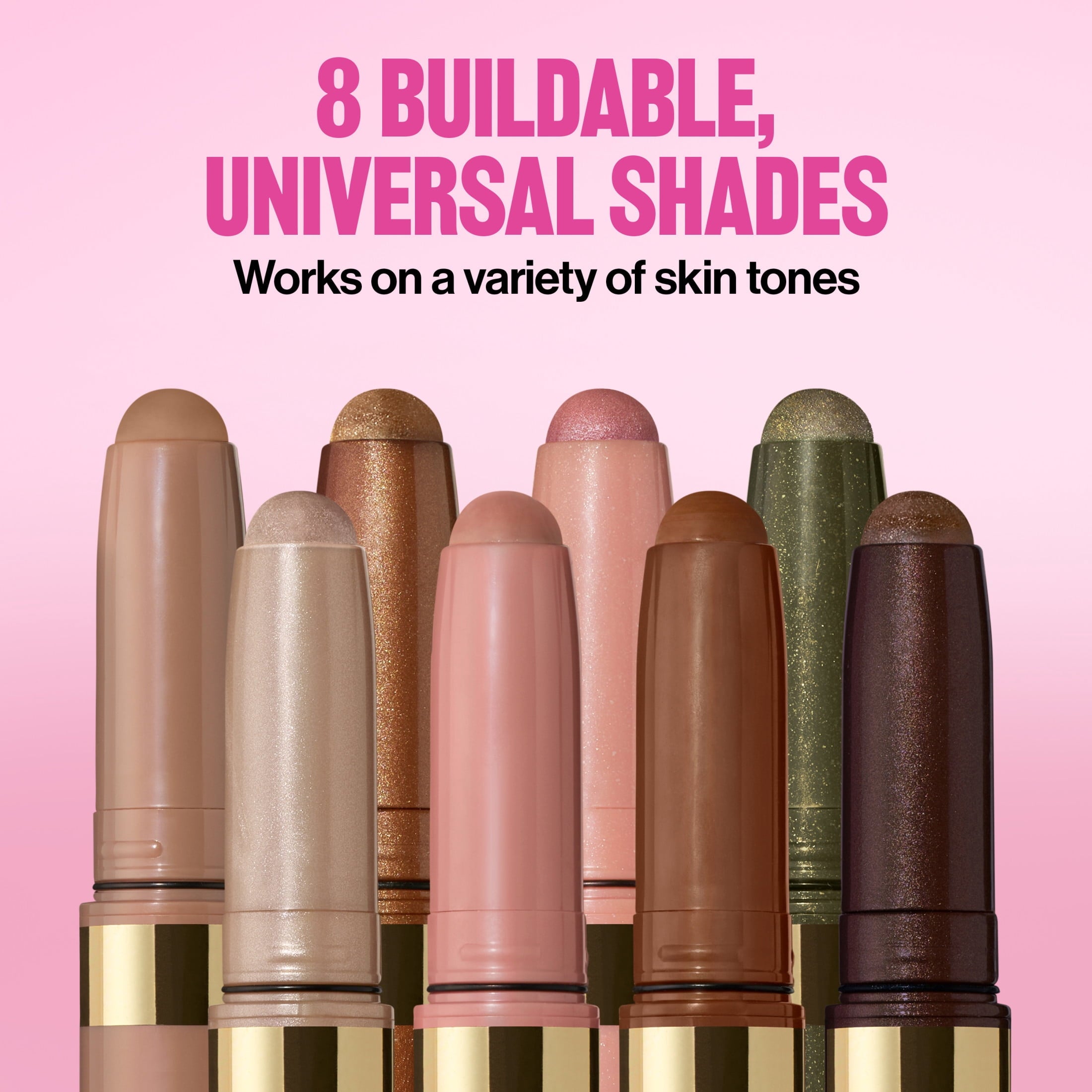 Revlon Glimmer Eyeshadow Multi-Stick Eye Makeup with Jelly Blender, 107 Ghosted