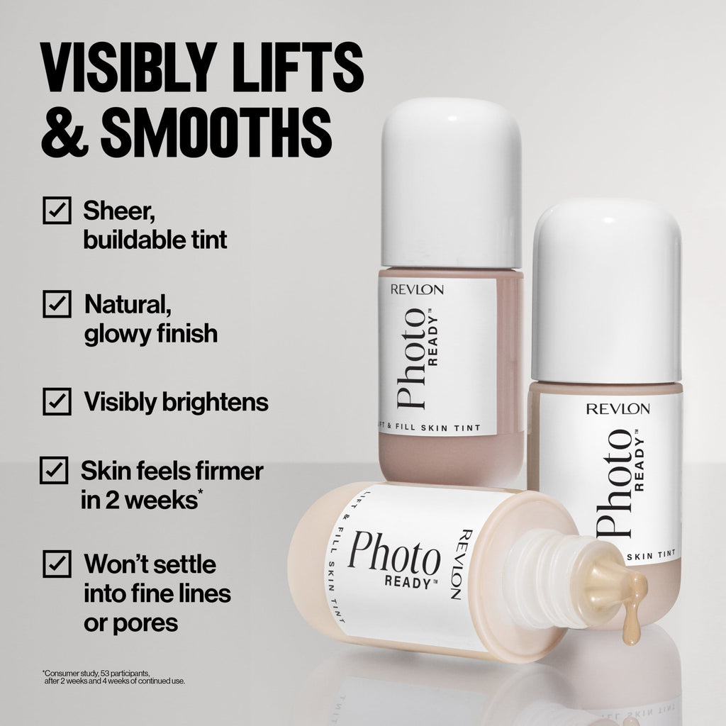 Revlon PhotoReady Lift + Fill Skin Tint, Multi-Use Glow Face Makeup, 100, 1 fl oz