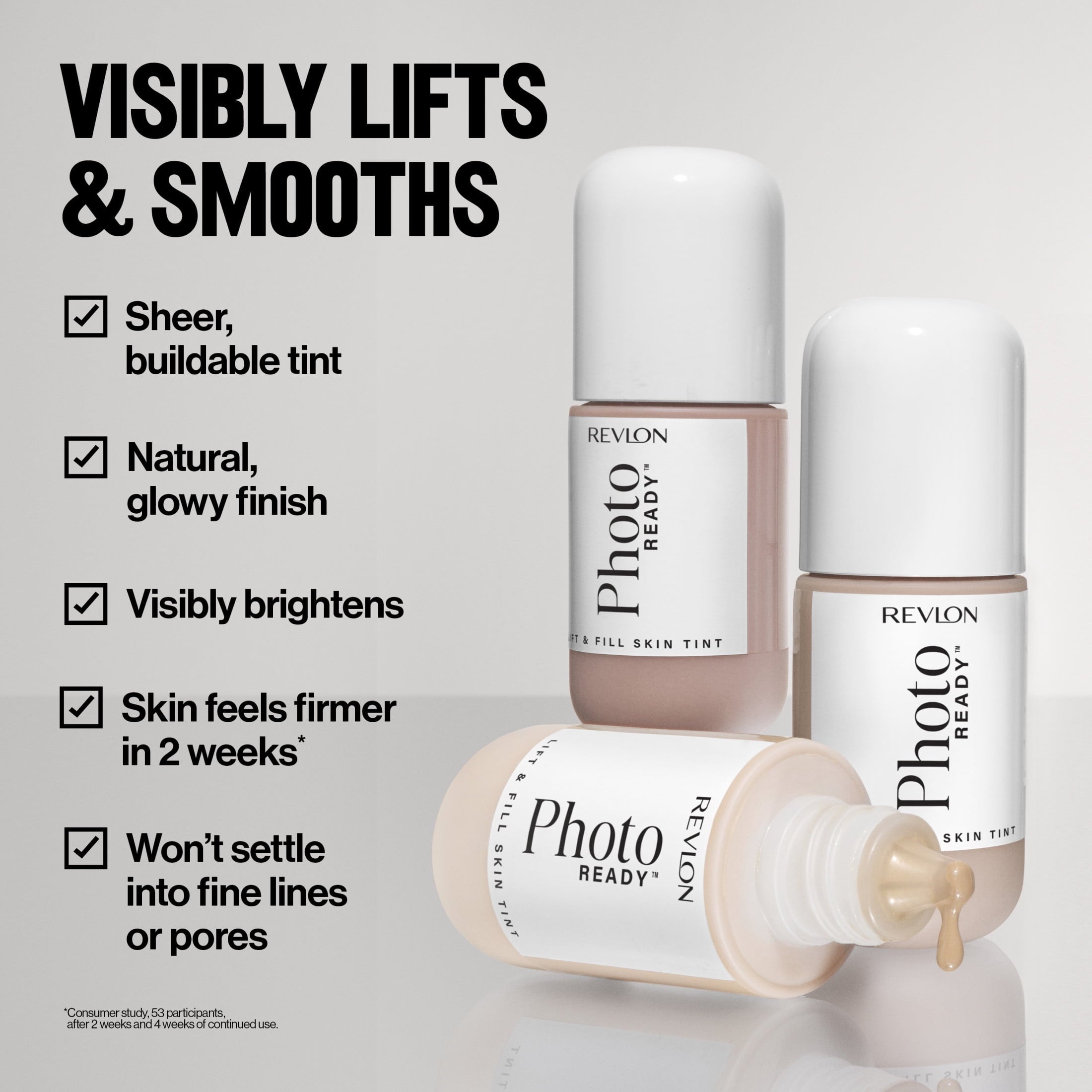 Revlon PhotoReady Lift + Fill Skin Tint, Multi-Use Glow Face Makeup, 100, 1 fl oz