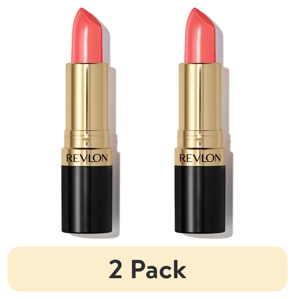 (2 pack) Revlon Super Lustrous Creme Lipstick, Creamy Formula, 807 Fire Peach, 0.15 oz