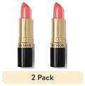 (2 pack) Revlon Super Lustrous Creme Lipstick, Creamy Formula, 807 Fire Peach, 0.15 oz