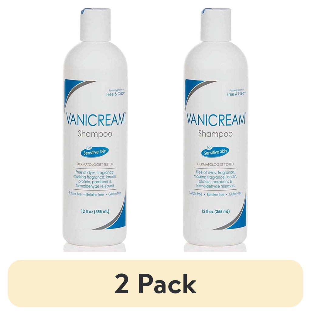 (2 pack) Vanicream Shampoo for Sensitive Skin Dermatologist Tested Free of Dyes Fragrance Parabens and Formaldehyde Releasers Sulfate-Free 12 fl oz (Pack of 1)