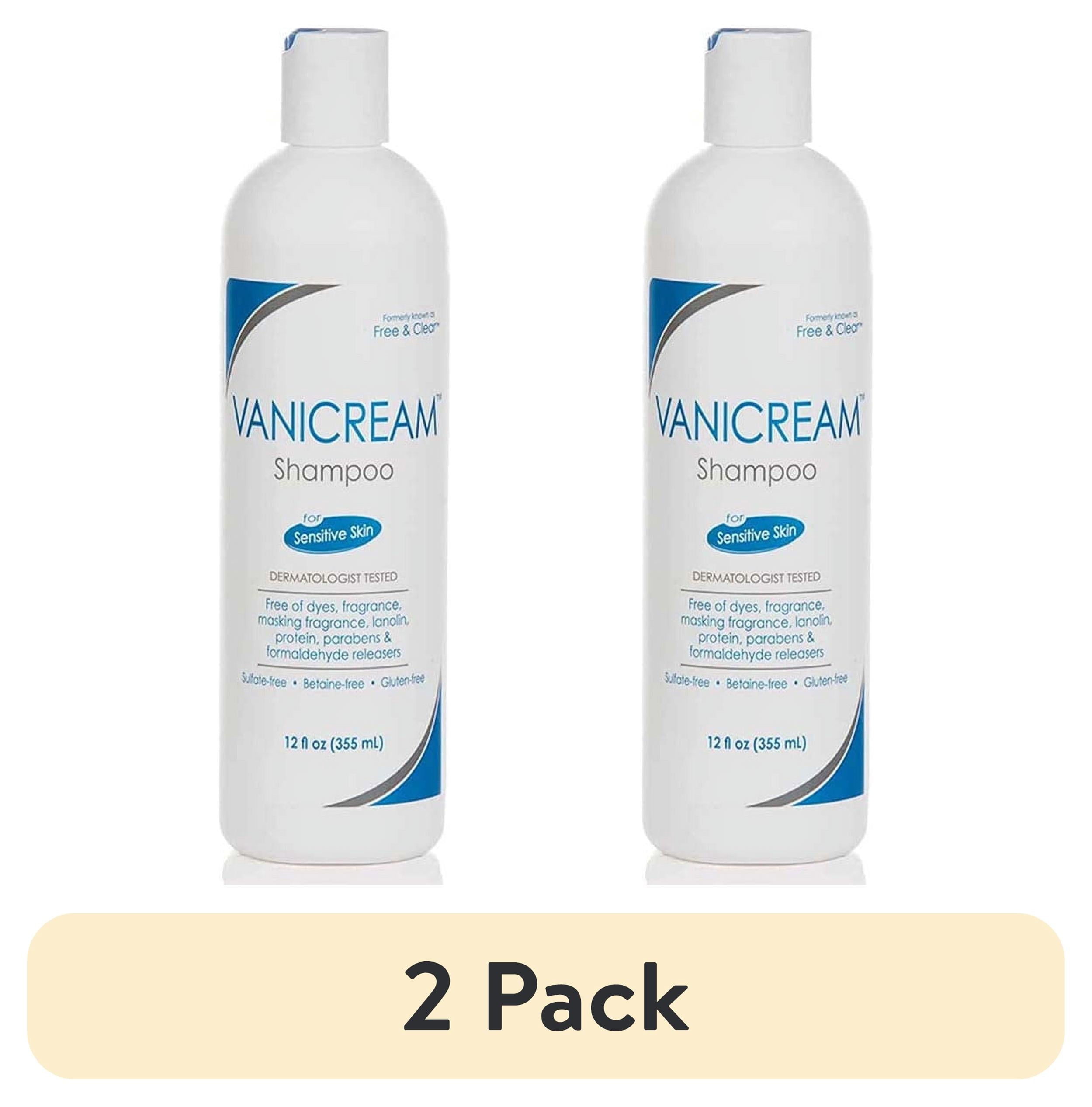 (2 pack) Vanicream Shampoo for Sensitive Skin Dermatologist Tested Free of Dyes Fragrance Parabens and Formaldehyde Releasers Sulfate-Free 12 fl oz (Pack of 1)