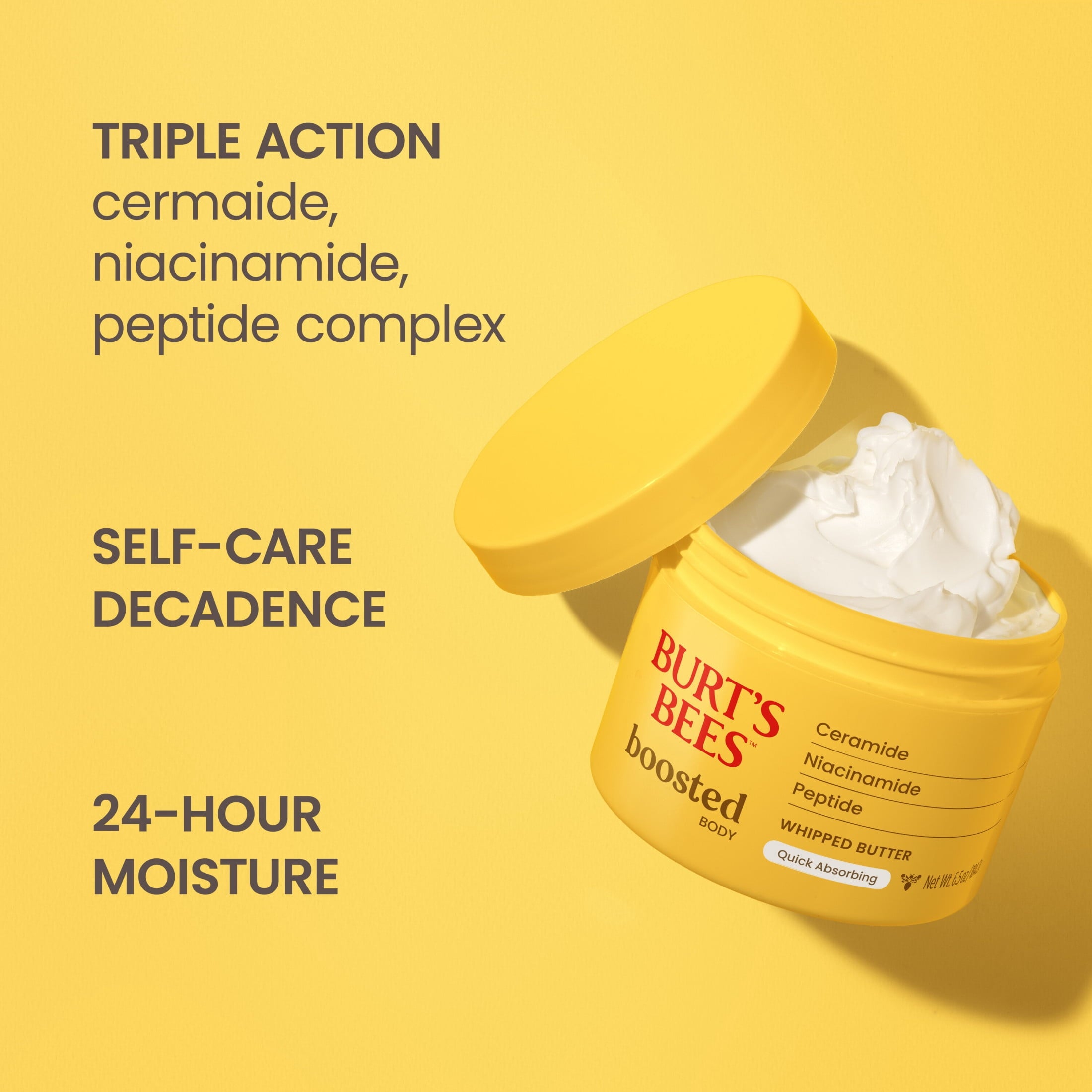 Burt's Bees Boosted Body Whipped Butter Moisturizing Lotion, 24 Hour Moisture 6.5 oz. Jar