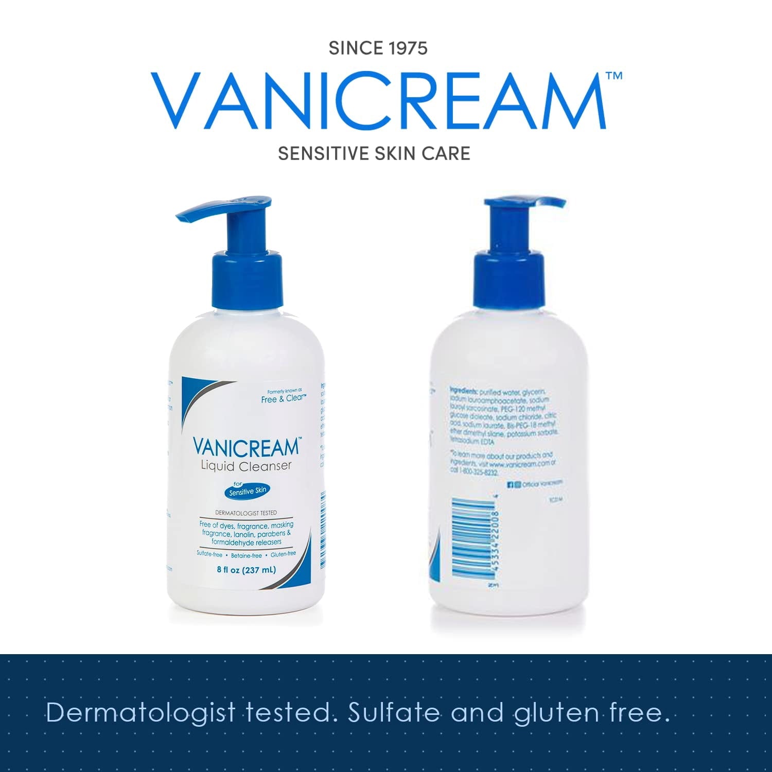 Vanicream Free and Clear Liquid Cleanser 8 Oz