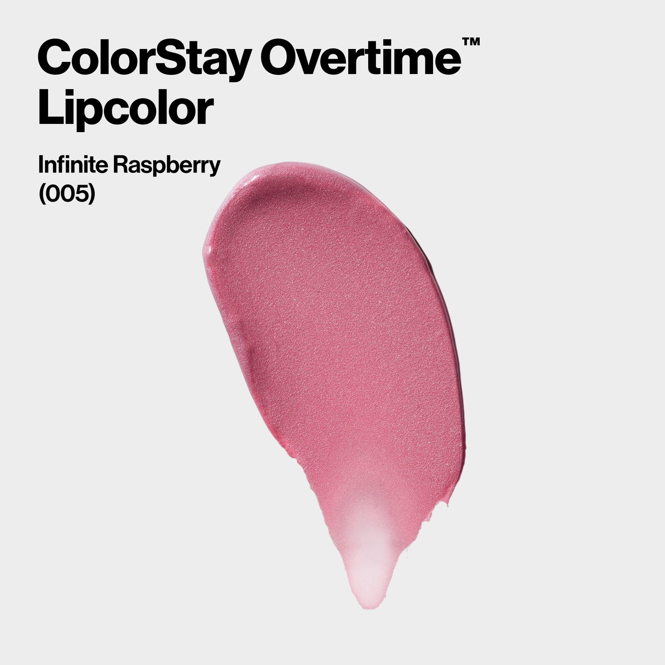 Revlon ColorStay Overtime Longwearing Gloss Lipstick with Vitamin E, 005 Infinite Raspberry, 0.07 fl oz