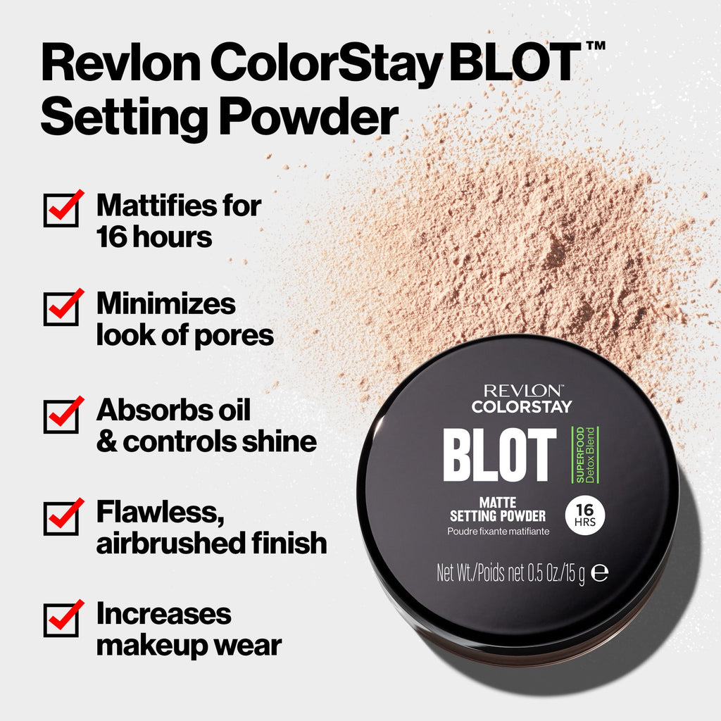 Revlon ColorStay Blot Setting Powder, Matte Finish, Longwear, 0.5 oz