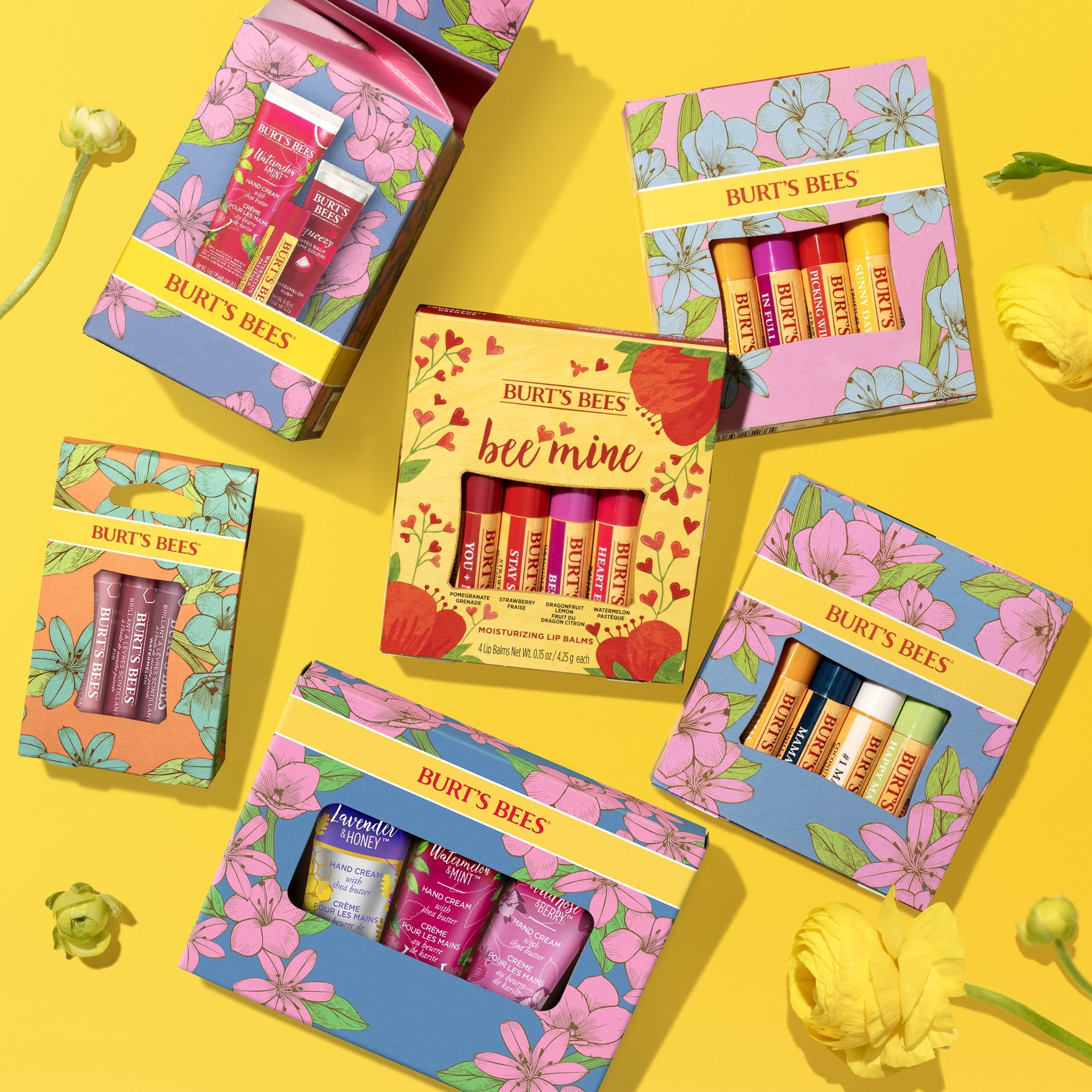 Burt's Bees Beeswax Bounty In Full Bloom Lip Balm Gift Set, 4-Pack, 0.15 oz.