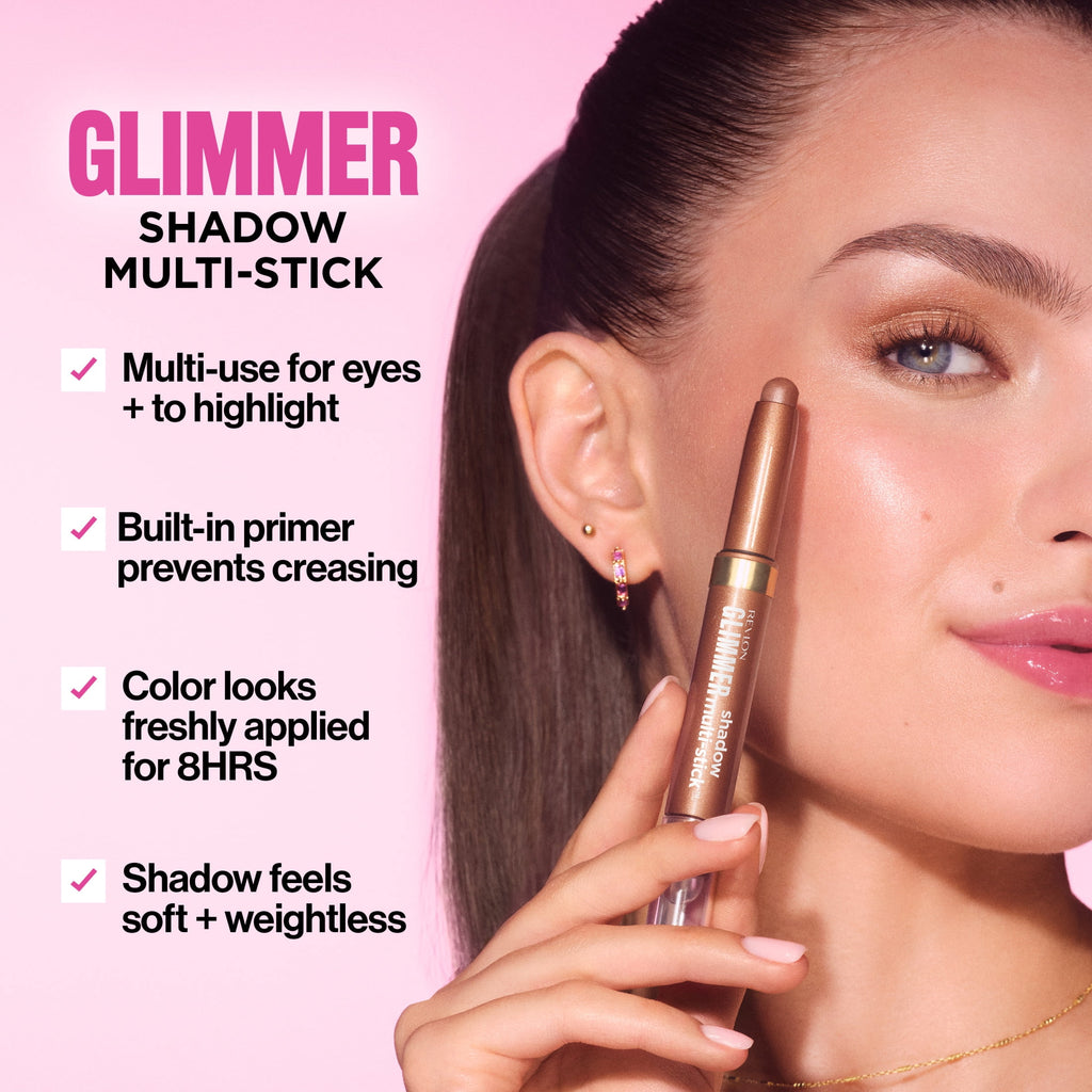 Revlon Glimmer Eyeshadow Multi-Stick Eye Makeup with Jelly Blender, 107 Ghosted
