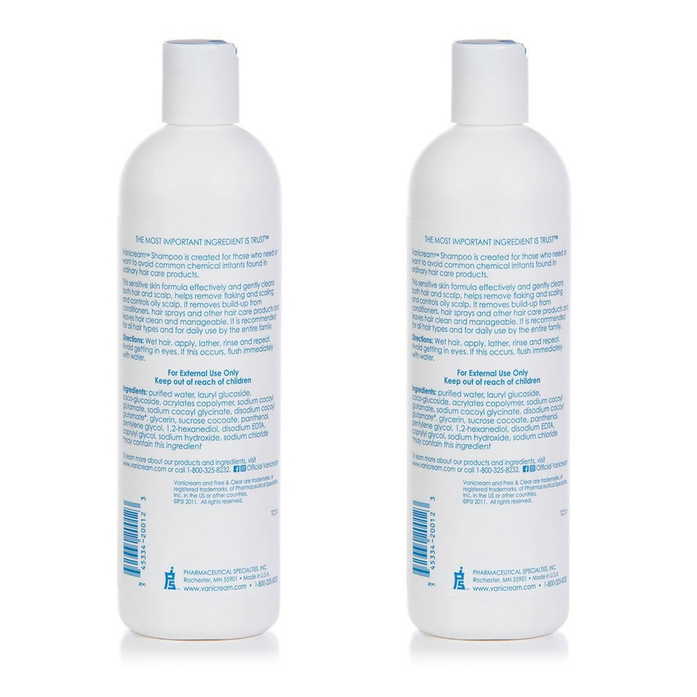 Vanicream Shampoo for Sensitive Skin, Sulphate Betaine and Gluten Free, 12 oz (Pack of 2)