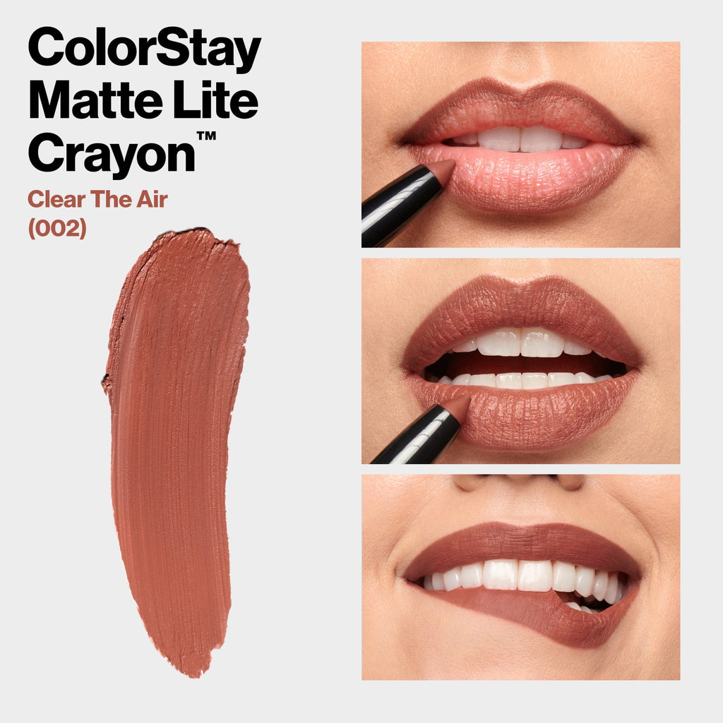 Revlon ColorStay Matte Lite Crayon Lightweight Lipstick, 002 Clear The Air