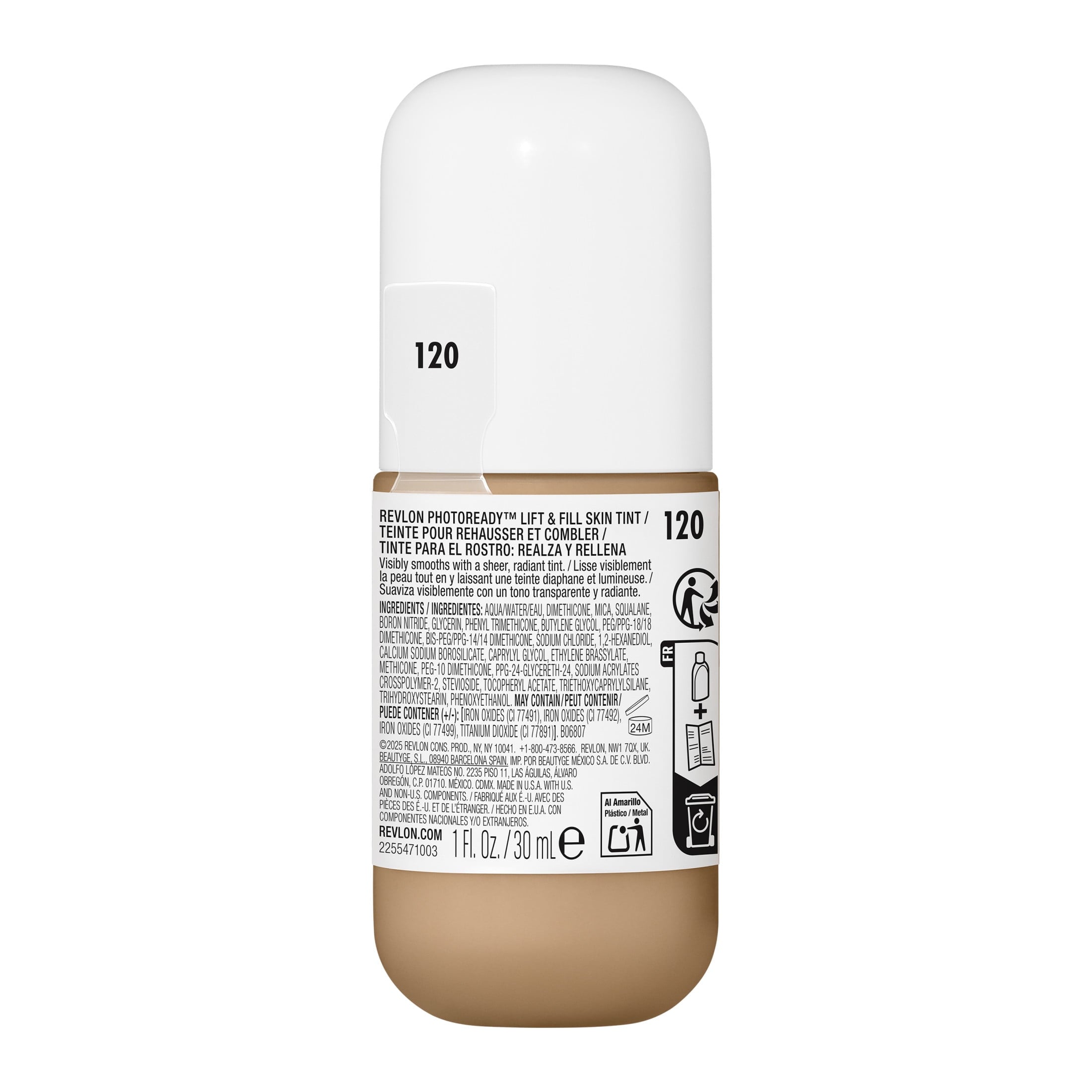 Revlon PhotoReady Lift + Fill Skin Tint, Multi-Use Glow Face Makeup, 120, 1 fl oz