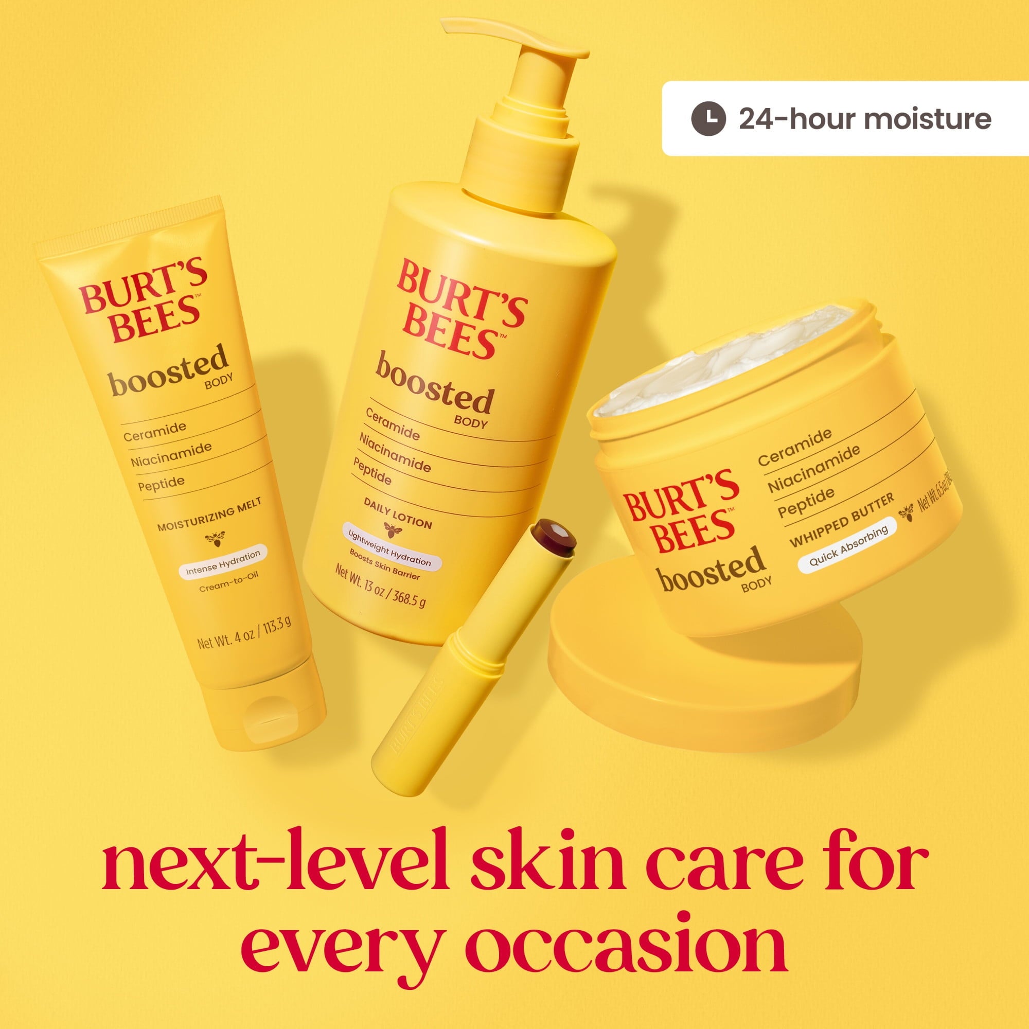 Burt's Bees Boosted Body Whipped Butter Moisturizing Lotion, 24 Hour Moisture 6.5 oz. Jar