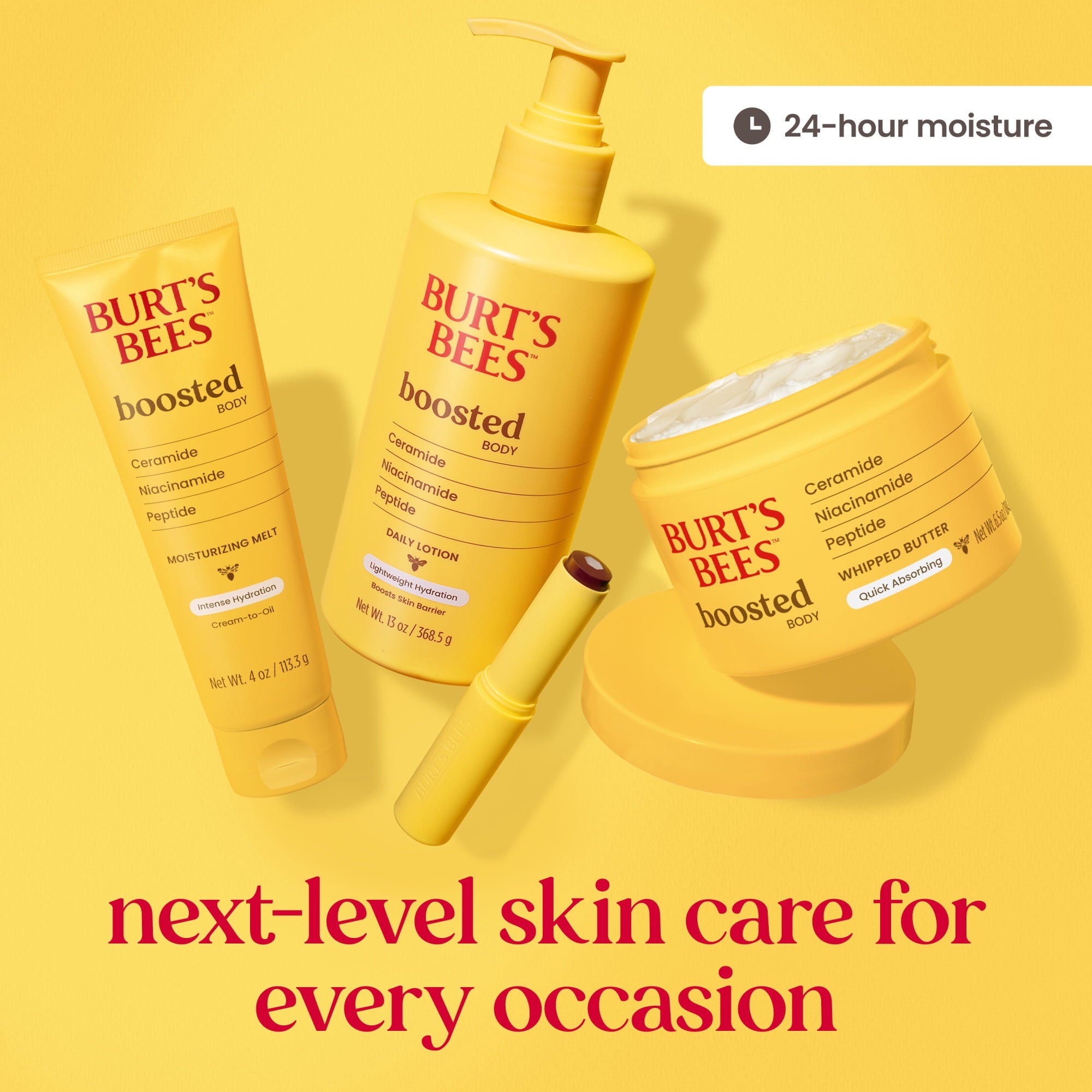 Burt's Bees Boosted Lightweight Body Lotion for Sensitive Skin, 13 oz. Bottle