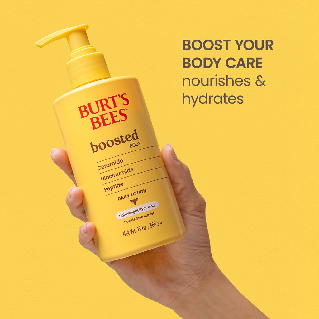 Burt's Bees Boosted Lightweight Body Lotion for Sensitive Skin, 13 oz. Bottle