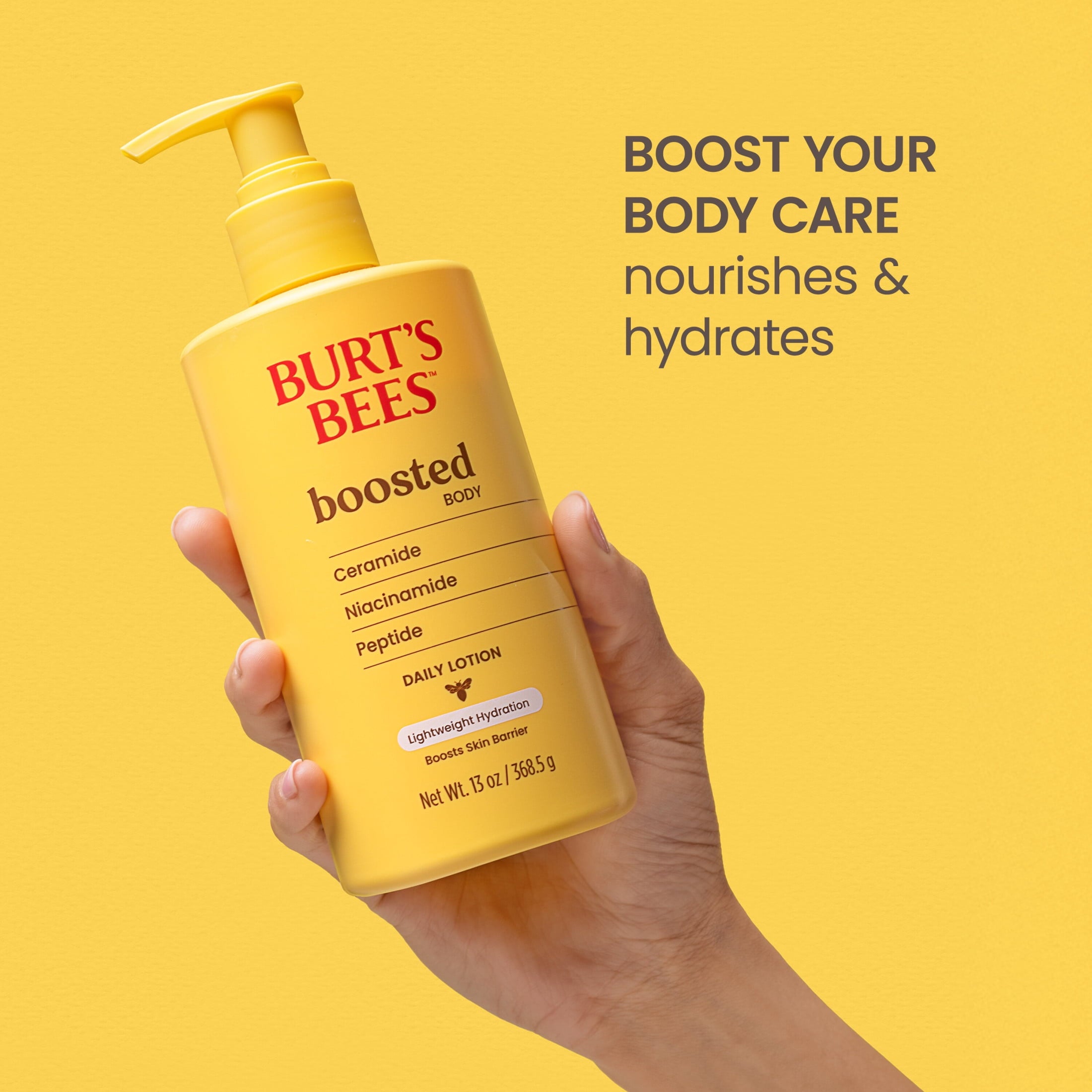 Burt's Bees Boosted Lightweight Body Lotion for Sensitive Skin, 13 oz. Bottle