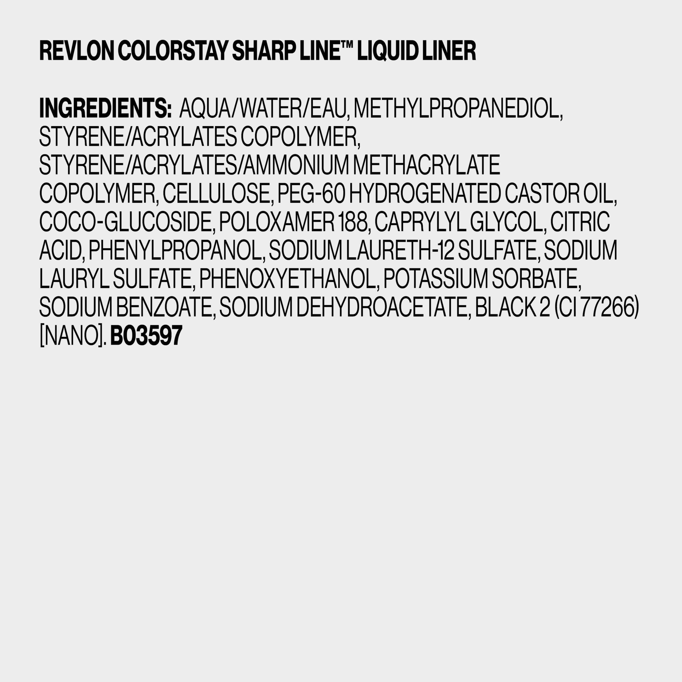 Revlon ColorStay Sharp Line Waterproof Liquid Eyeliner, Blackest Black, 0.04 fl oz