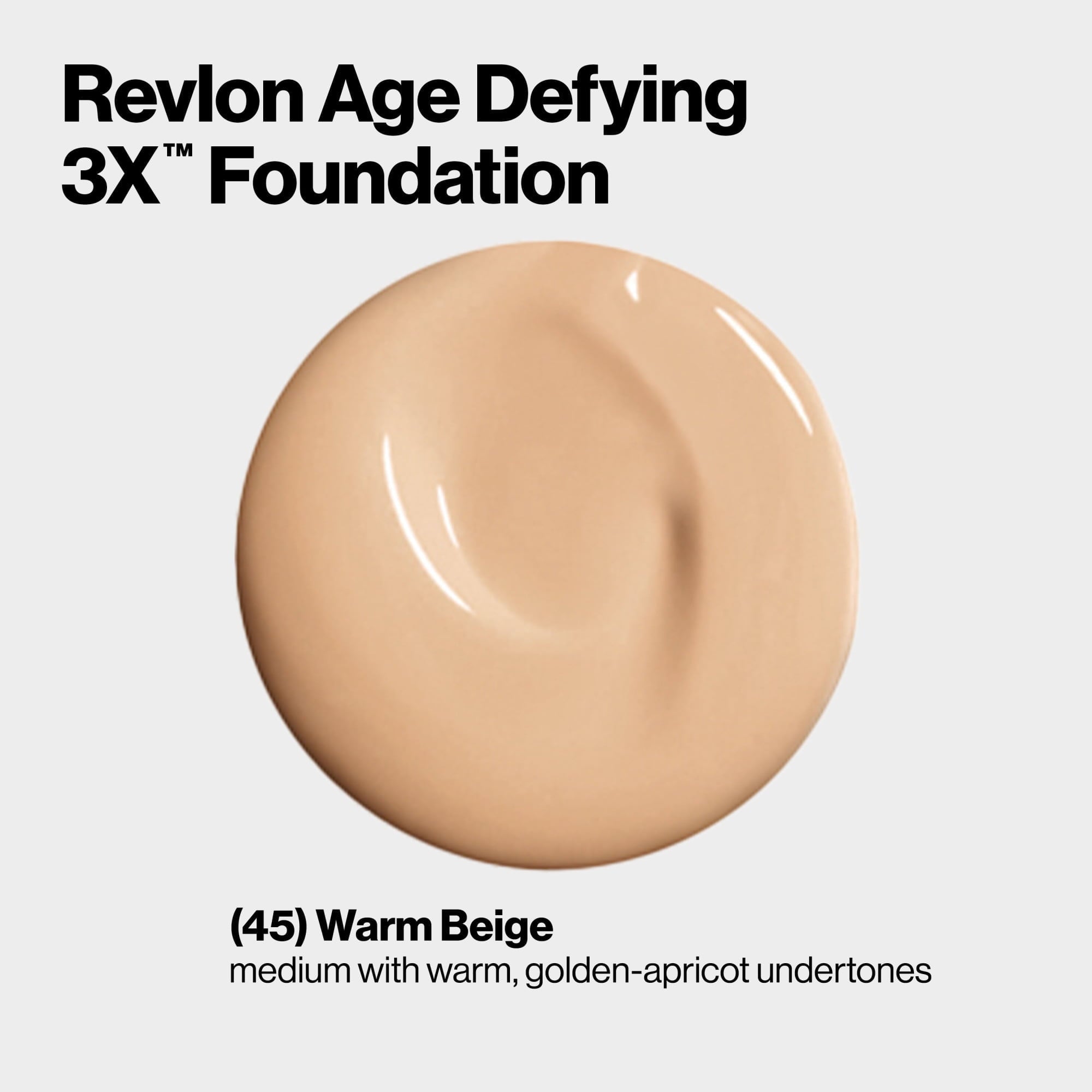 Revlon Age Defying 3X Cream Foundation Makeup, SPF 20, 045 Warm Beige, 1 fl oz