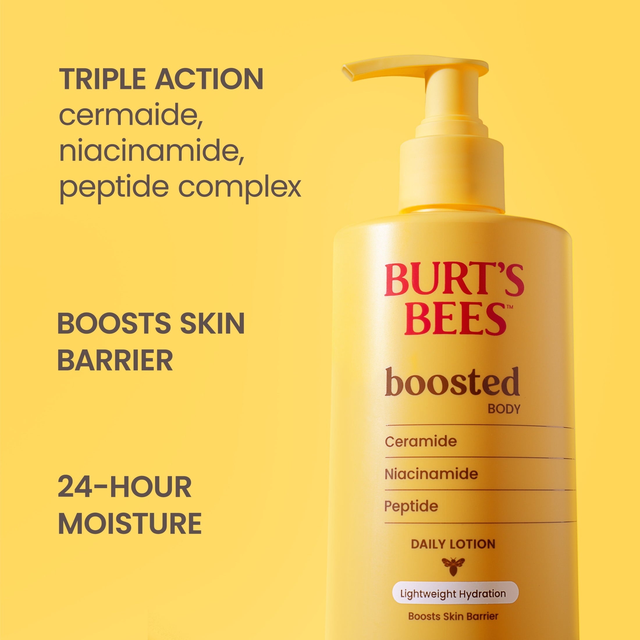 Burt's Bees Boosted Lightweight Body Lotion for Sensitive Skin, 13 oz. Bottle