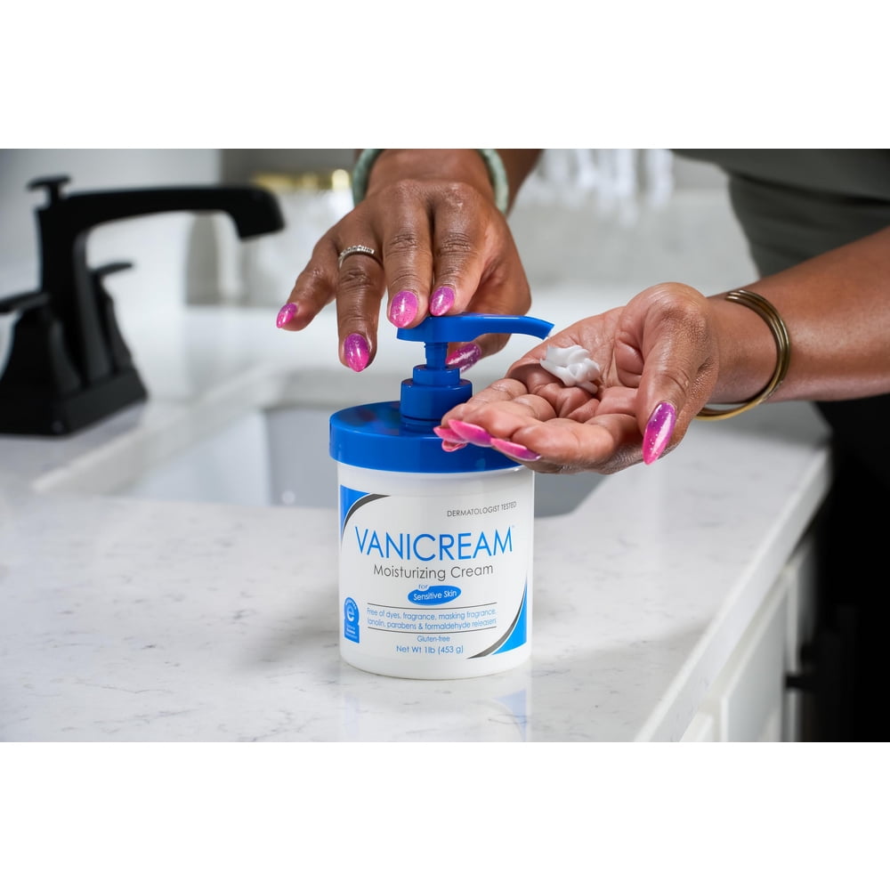 Vanicream Moisturizing Skin Cream with Pump Dispenser 16 oz & Moisturizing Skin Cream Jar 16 oz Combo Pack