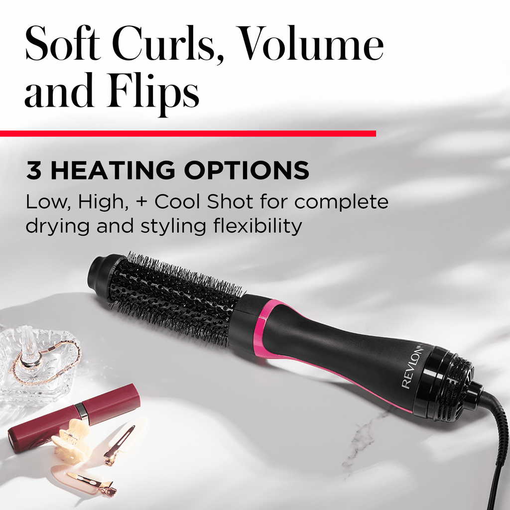 Revlon One-Step 1-1/2" Root Booster Round Hair Dryer, Black, Holiday Edition