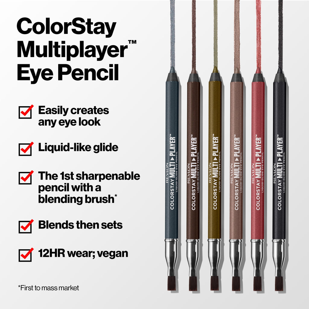Revlon ColorStay Multiplayer Liquid-Glide Eye Pencil, Waterproof Eye Liner, 405 Fortress, 0.03 oz