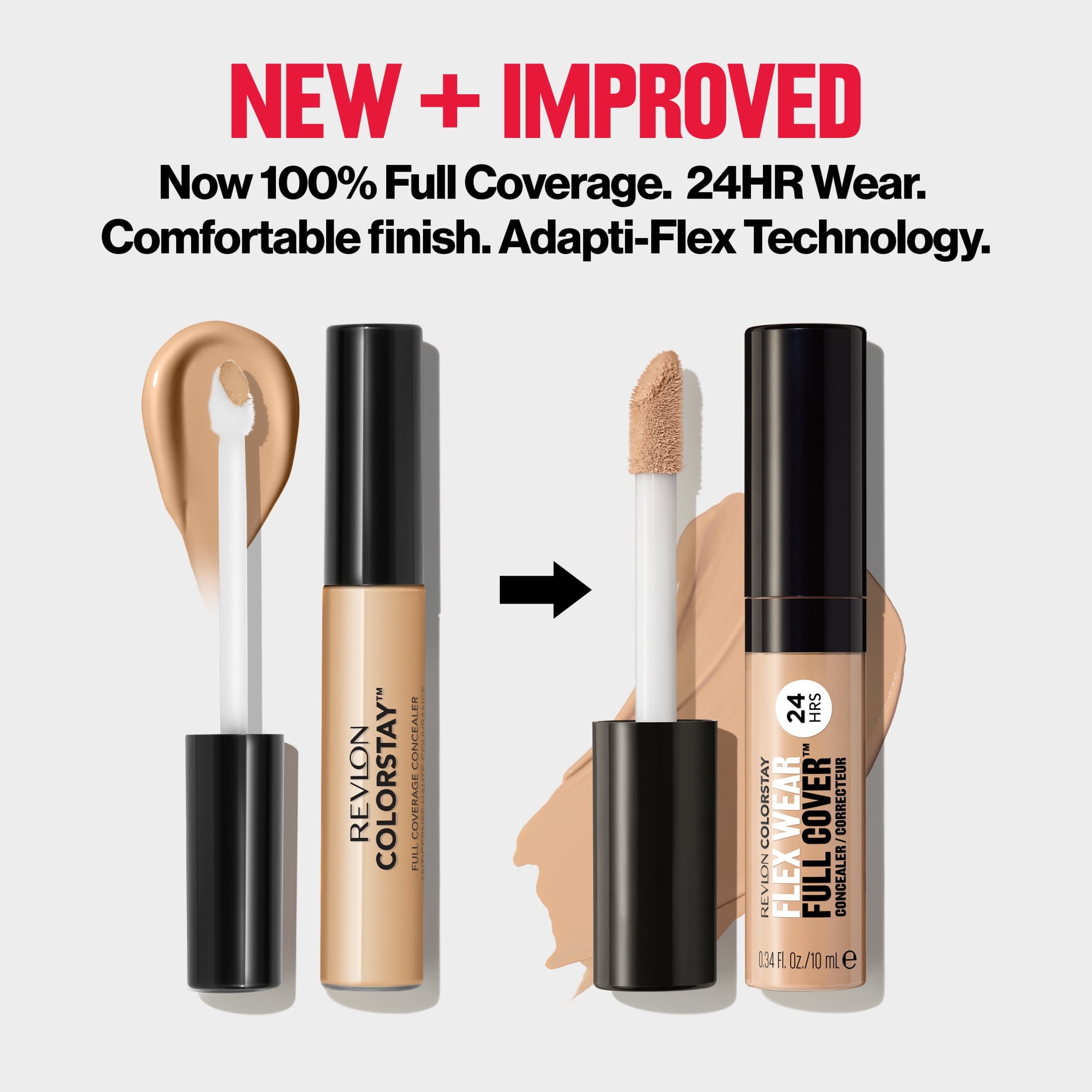 Revlon ColorStay Flex Wear Concealer, Full Coverage, 24HR Wear, 050 Medium Deep, 0.34 fl oz