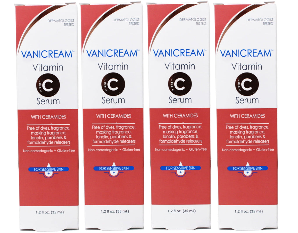 4 Pack - Vanicream Vitamin C Face Serum with Ceramides for Sensitive Skin - 1.2 fl oz