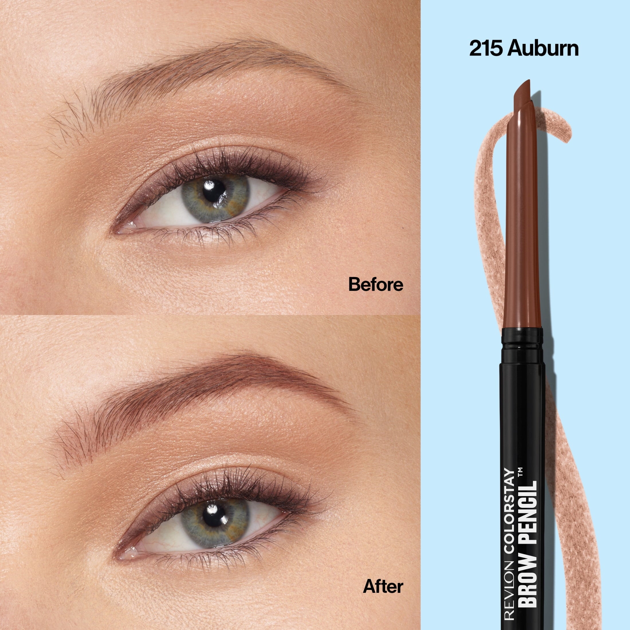 (4 pack) Revlon ColorStay Waterproof Eyebrow Pencil, Mechanical & Long Lasting, 215 Auburn, 0.021 oz