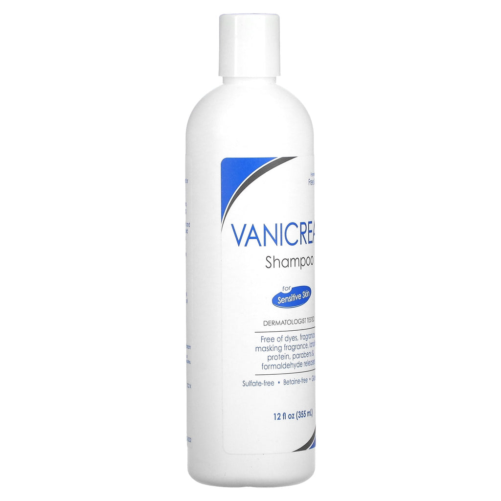 (4 pack) Vanicream Shampoo for Sensitive Skin Dermatologist Tested Free of Dyes Fragrance Parabens and Formaldehyde Releasers Sulfate-Free 12 fl oz (Pack of 1)