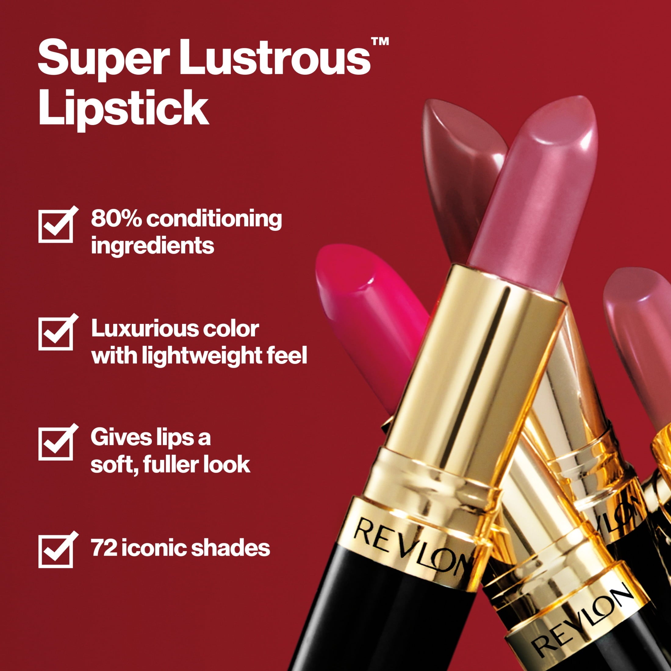 Revlon Super Lustrous Pearl Lipstick, Creamy Formula, 801 After Glow, 0.15 oz