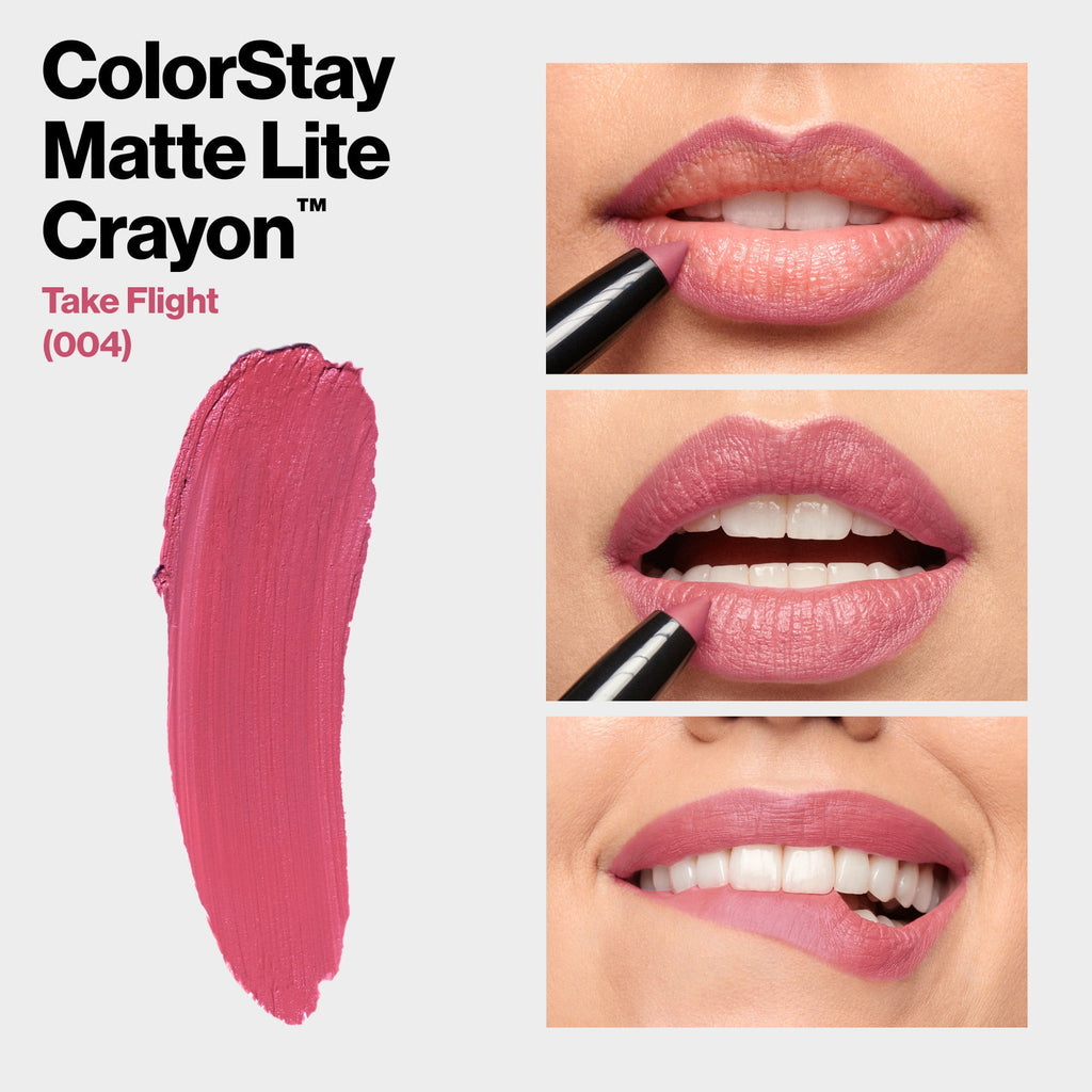 Revlon ColorStay Matte Lite Crayon Lightweight Lipstick, 004 Take Flight