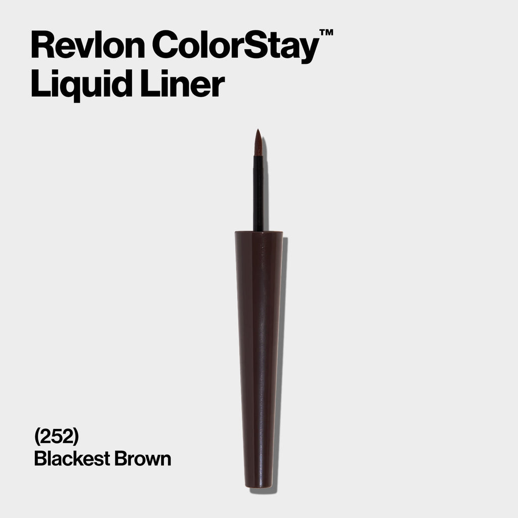 Revlon Liquid Eyeliner by Revlon, ColorStay Eye Makeup, Waterproof, Smudgeproof, Longwearing with Ultra-Fine Tip, Brown Black, 0.08 Fl Oz