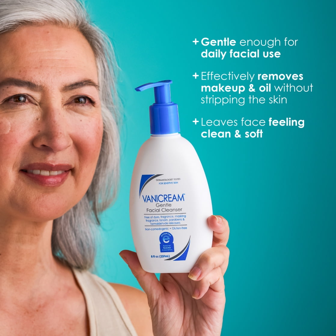 Vanicream Gentle Facial Cleanser for Sensitive Skin, 8 fl oz