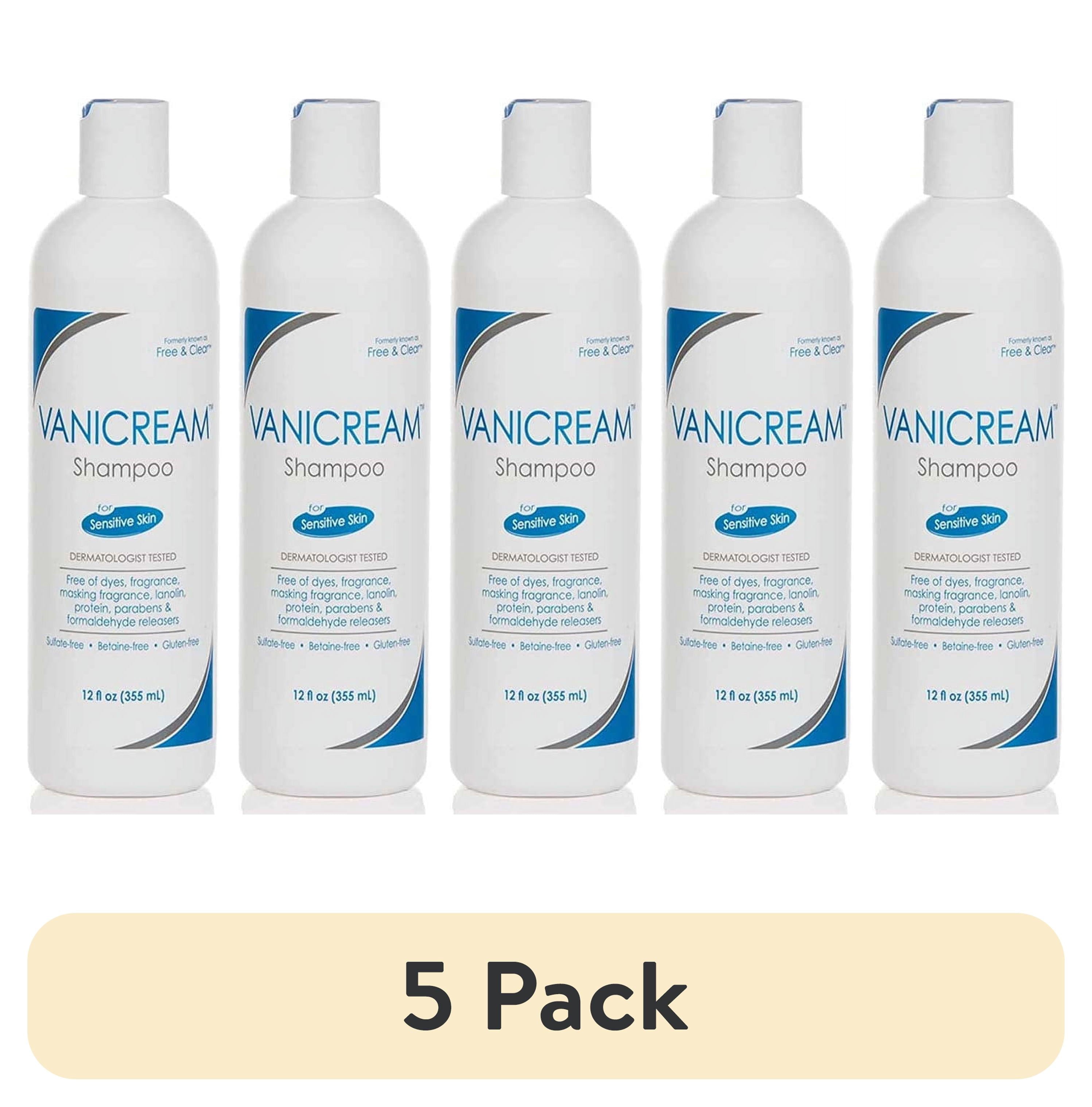 (5 pack) Vanicream Shampoo for Sensitive Skin Dermatologist Tested Free of Dyes Fragrance Parabens and Formaldehyde Releasers Sulfate-Free 12 fl oz (Pack of 1)