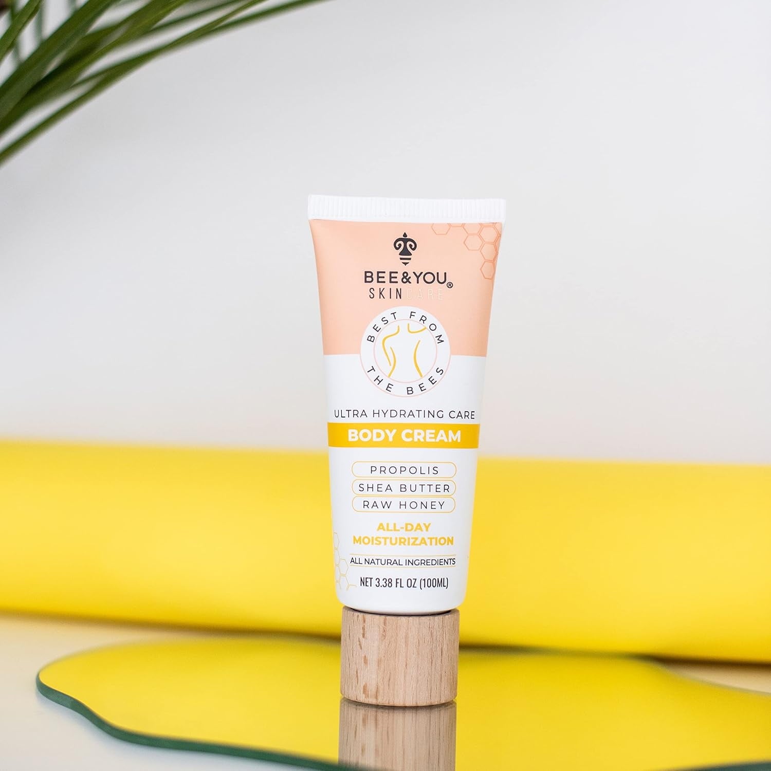BEE and YOU Ultra Hydrating Natural Body Cream, Fast Absorbing & Extra Protection with Shea Butter, Argan Oil, Vitamin B5, Raw Honey and Bee Propolis, 3.38 fl. oz…