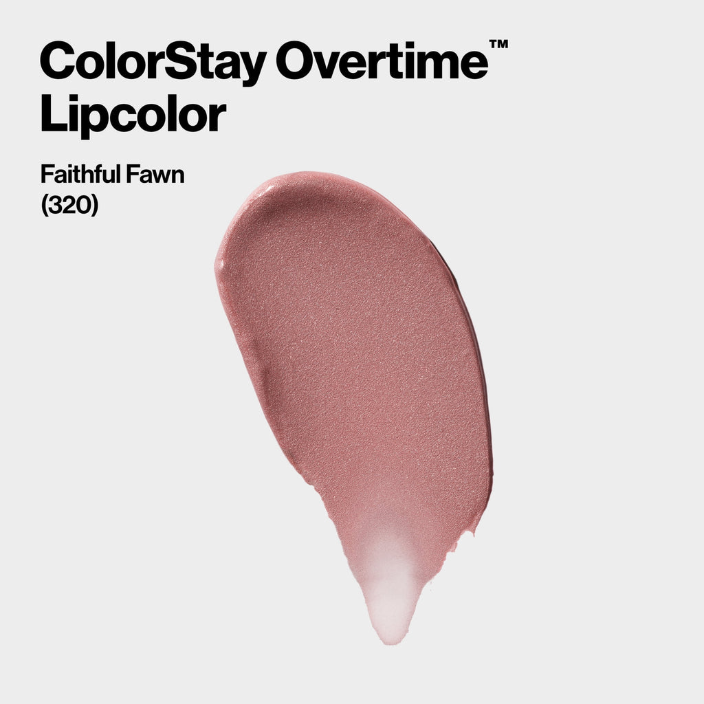 Revlon ColorStay Overtime Longwearing Gloss Lipstick with Vitamin E, 320 Faithful Fawn, 0.07 fl oz