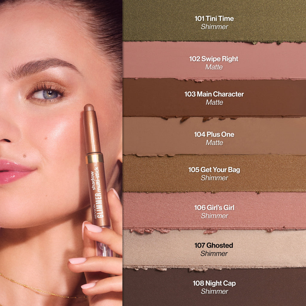 Revlon Glimmer Eyeshadow Multi-Stick Eye Makeup with Jelly Blender, 106 Girl's Girl